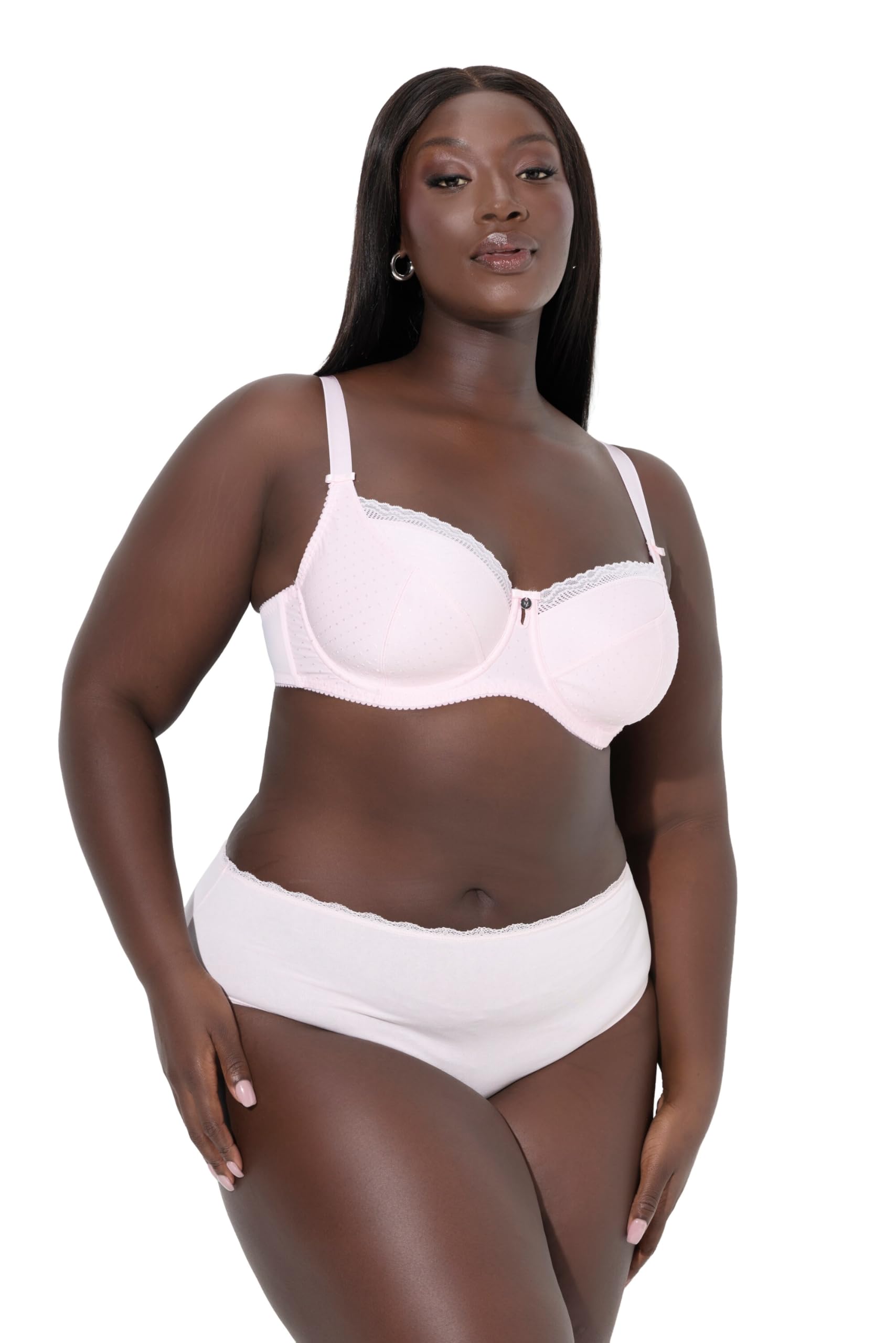 Ulla Popken Damen große Größen Übergrößen Plus Size Bügel-BH, Jacquard, Spitzenkante 820379