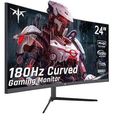 KTC Monitor de computador PC sem moldura (FHD 165Hz curvado, preto, 61.0 cm)