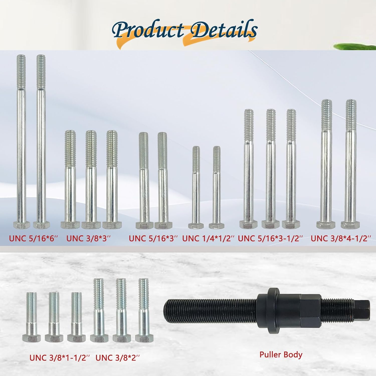 Heavy-Duty Harmonic Balancer Puller Tool Kit for Crankshaft Pulley, Steering Wheel Puller Set, Wheel Remover & Installation Tools for Auto Repair