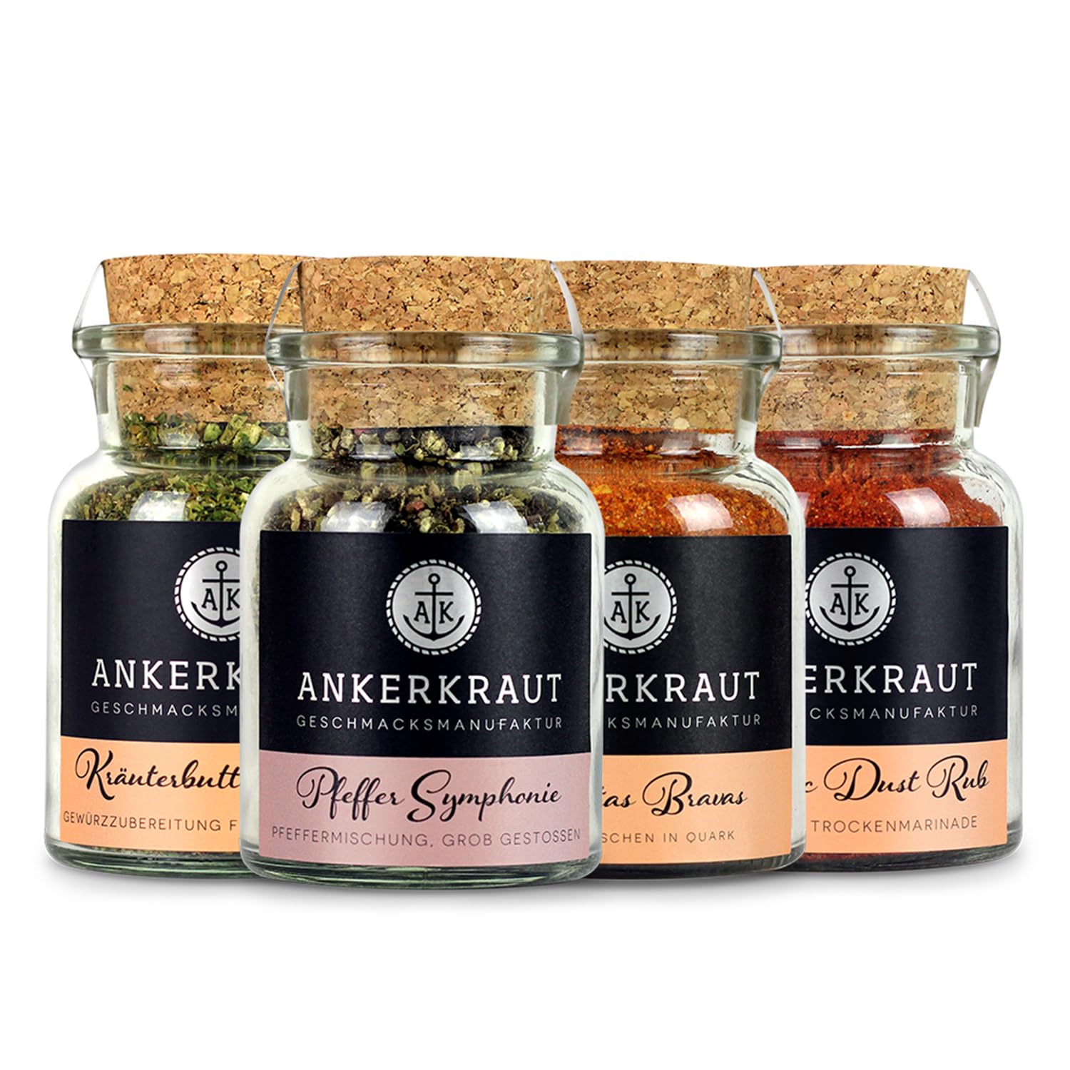 Ankerkraut Grill Set 4 Gewürze, das Starter-Set für leidenschaftliche Griller und Grillerinnen, Geschenke für Männer/Frauen/Div.