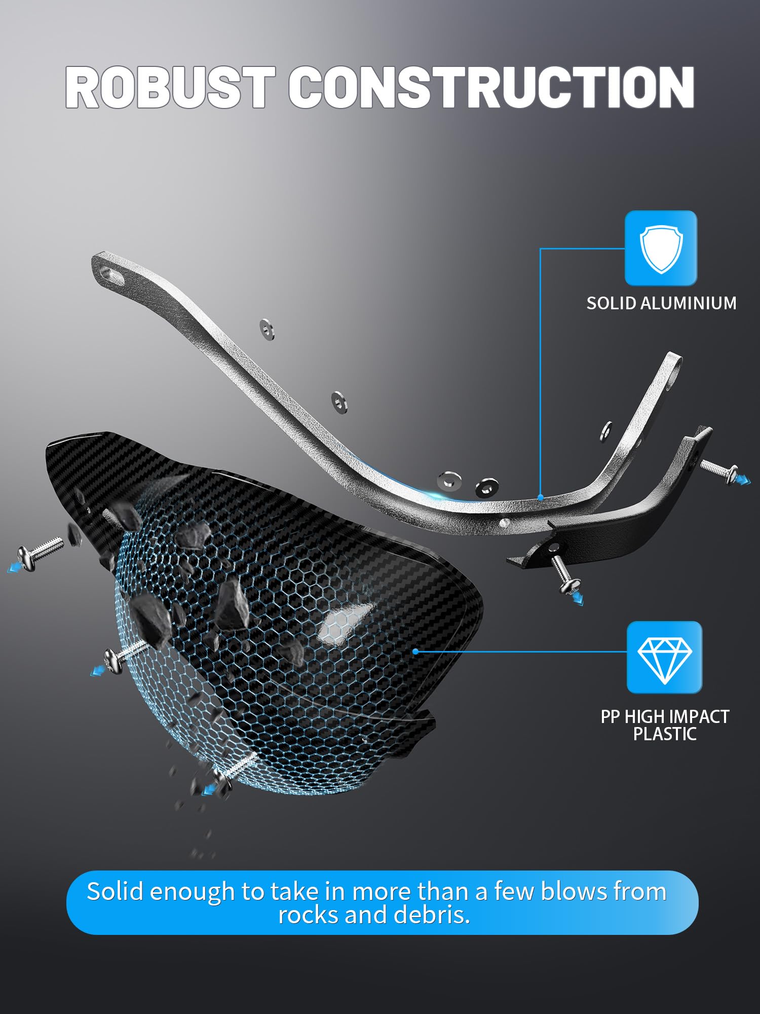 JFG RACING Protège-mains universels imitation fibre de carbone pour moto tout-terrain, motocross Enduro MX de 2,2 cm et 3,8 cm