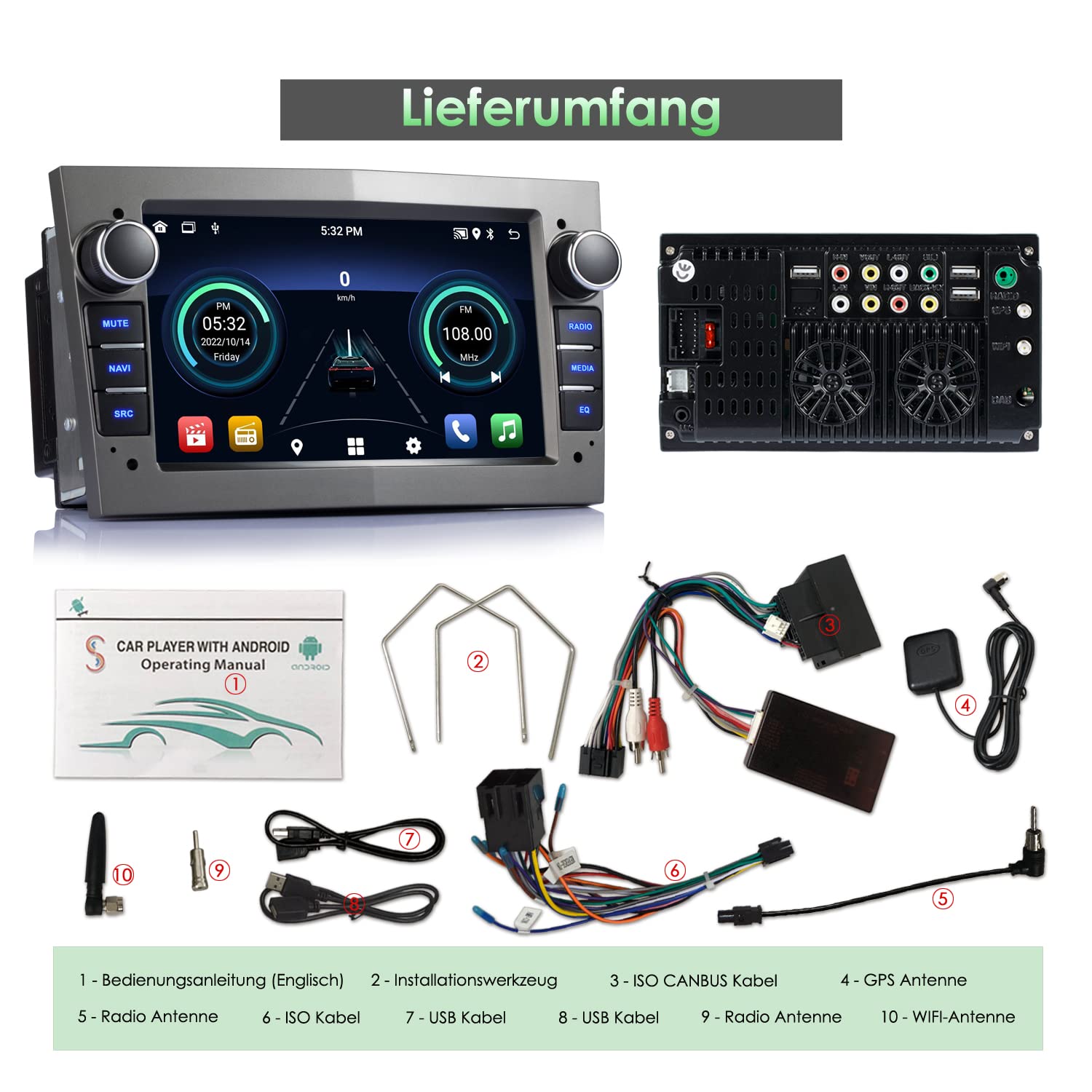 Android Autoradio DAB,Carplay, 7 Zoll Eadio Bluetooth Für Opel Astra,Corsa, Vectra,Zafira,Antara,Meriva,Vivaro,Combo,FM Radio,GPS,USB, Rückfahrkamera,WiFi,Lenkradsteuerung,7 Farbe Beleuchtung