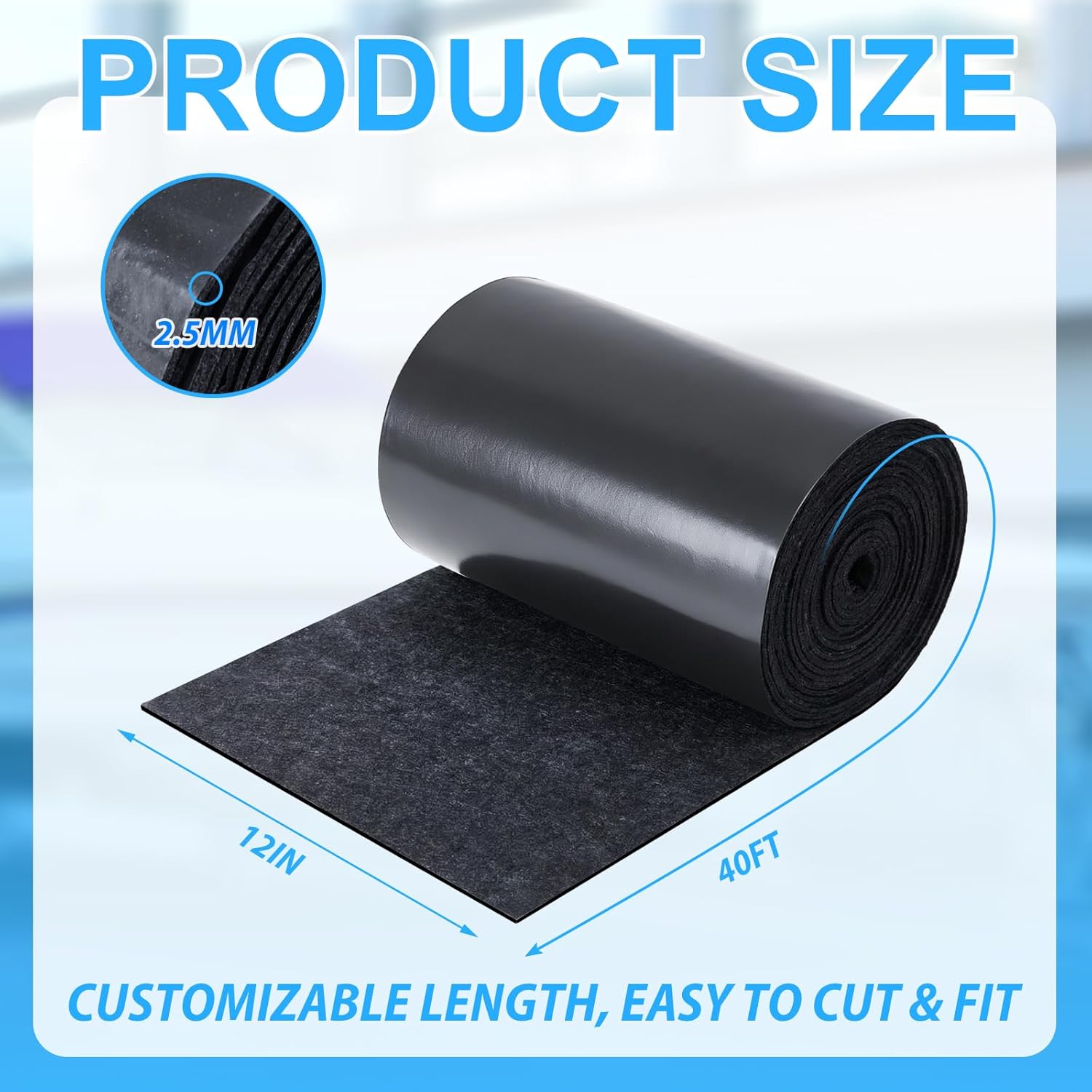 12in x 40ft Boat Trailer Bunk Carpet with Waterproof Backing Boat Trailer Bunk Carpet for Boats, Motorboats, Garages, and Docks