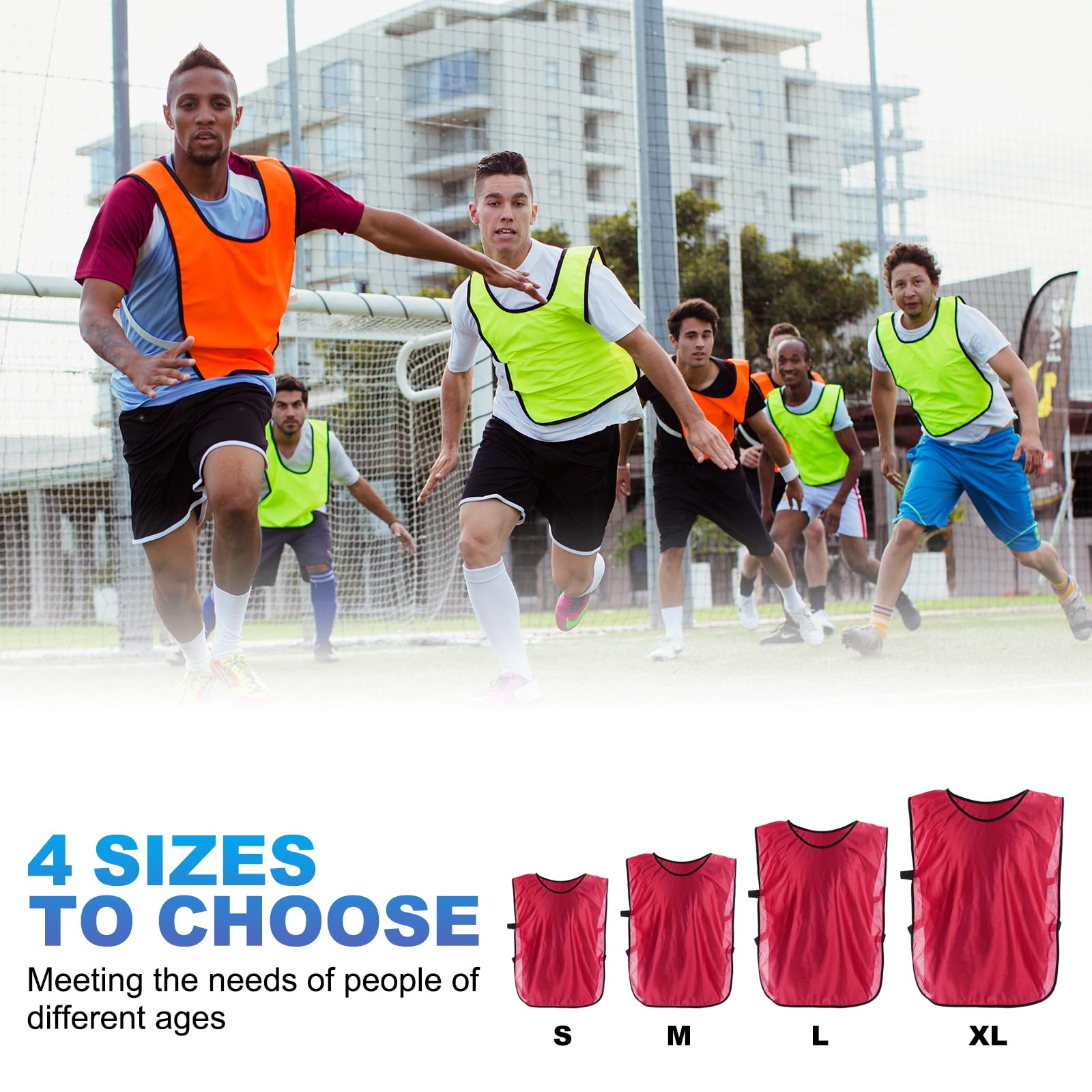QUARKZMAN Gilet Di Allenamento 27 x 18 Pollici Maglia Allenamento Squadra Calcio Per Adulti adolescente Adolescente Basket Football (Rosso, Confezione Da 12)