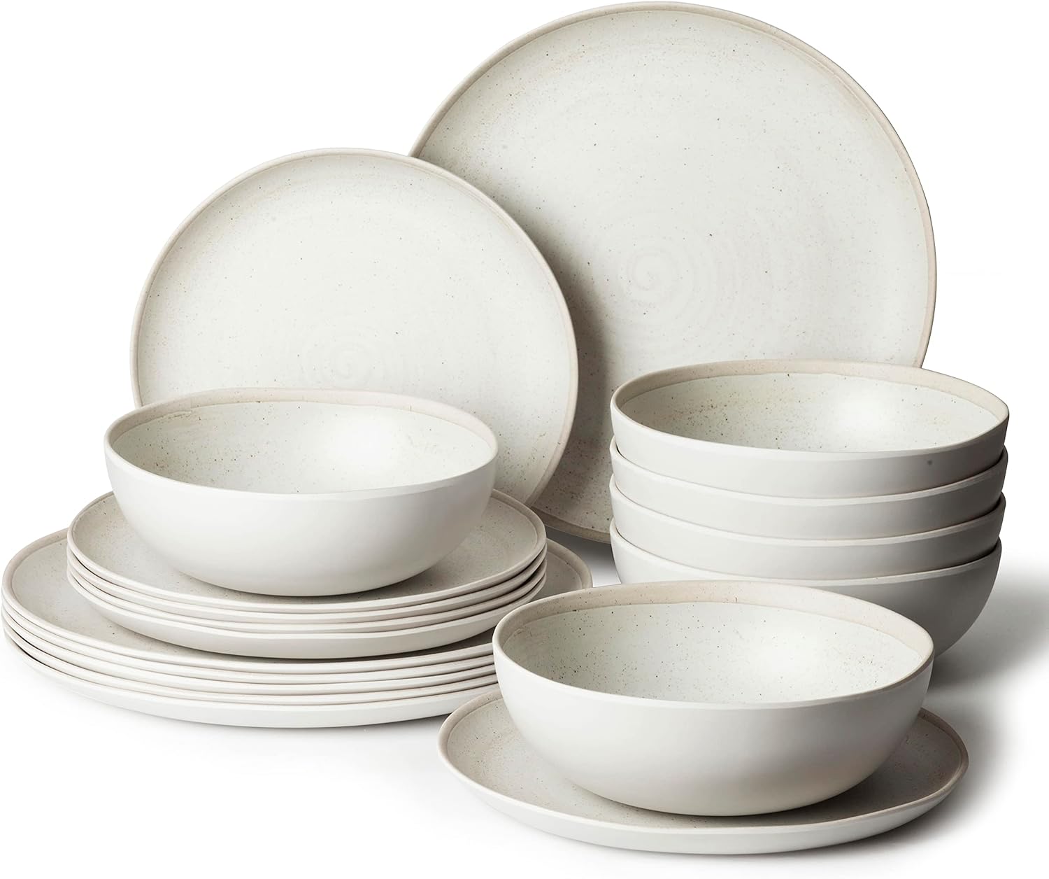 Amazon.com | Joviton Home 18PCS Gray Swirl Melamine Dinnerware Sets for ...