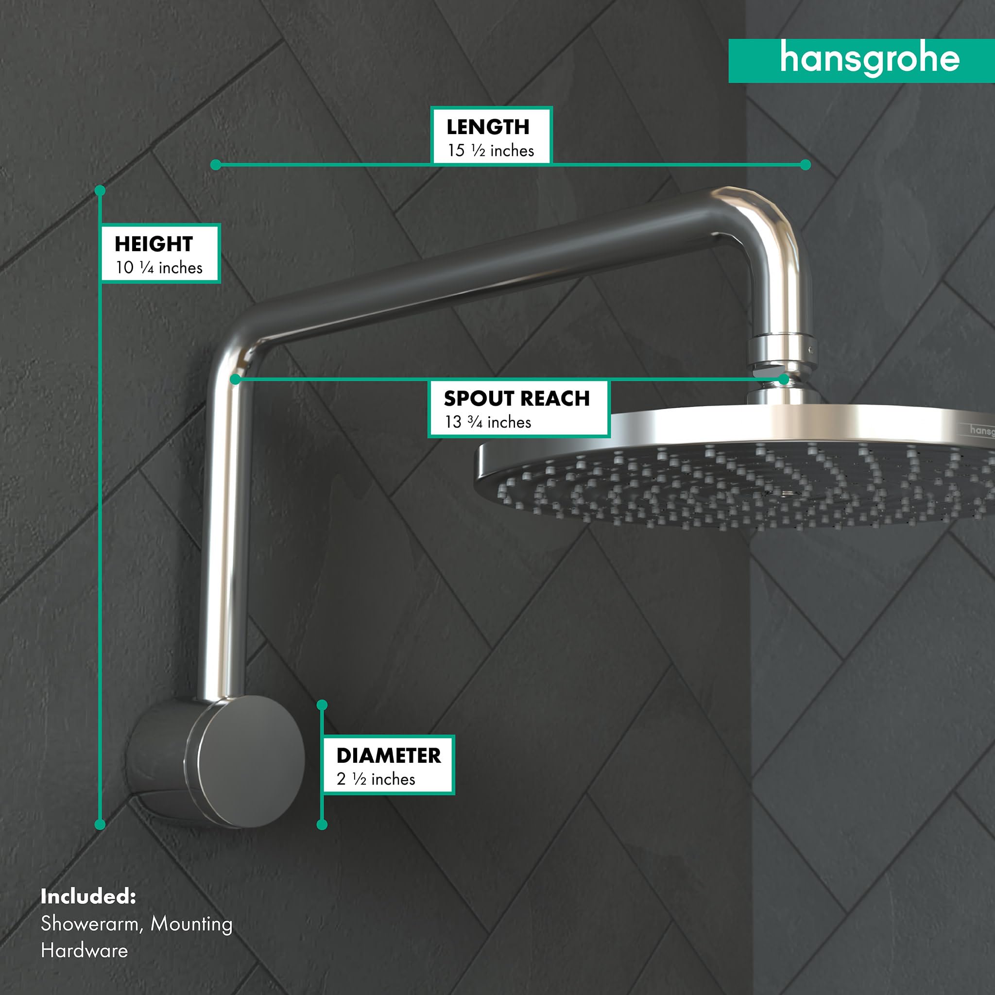 hansgrohe Raindance Raised Height 16-inch Modern Rotating