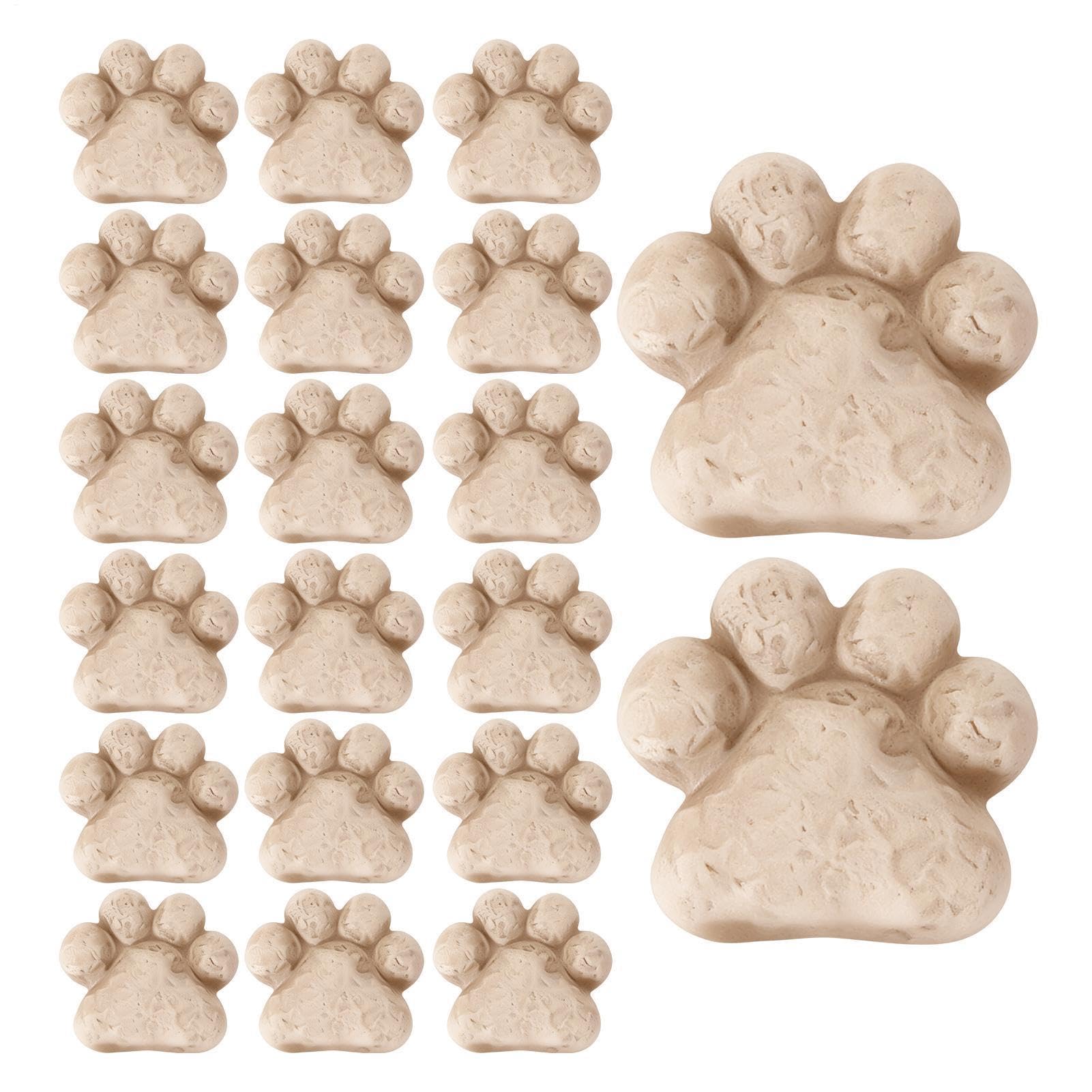 20 Pieces Cat Paw Stepping Stones, Resin Plant Bonsai Stone, Outdoor Decorative Stones for Garden, Lawn, Pathway, Bonsai Decorations