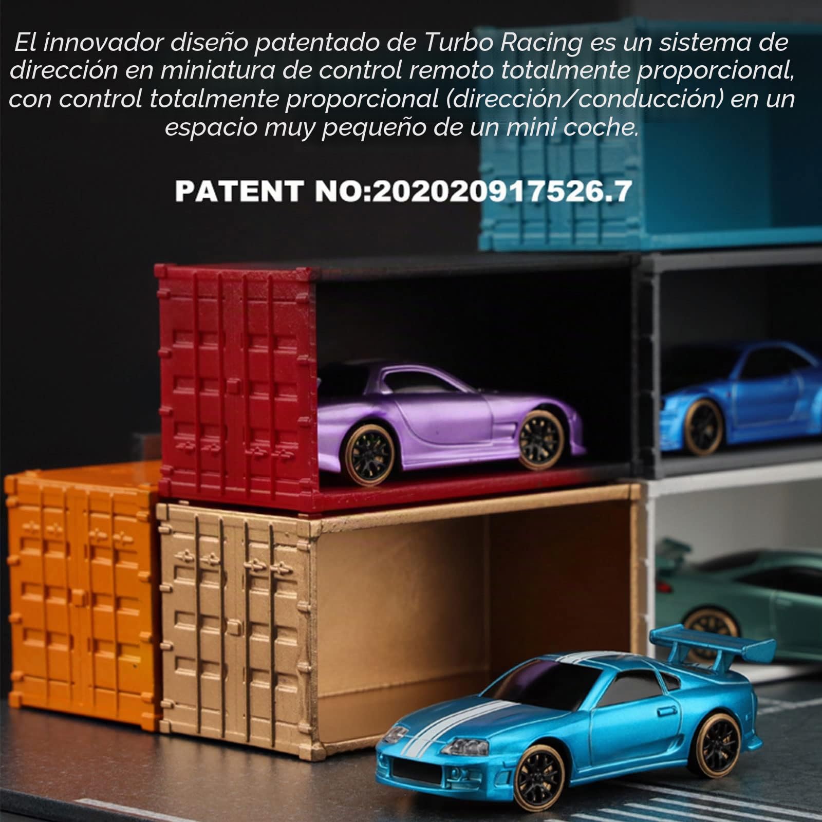 FLYCOLOR Turbo Racing C61 1:76 Escala Drift RC Coche con Gyro Mini Full proporcional RTR 2.4GHz Control Remoto con 2 Carcasas reemplazables (Morado)