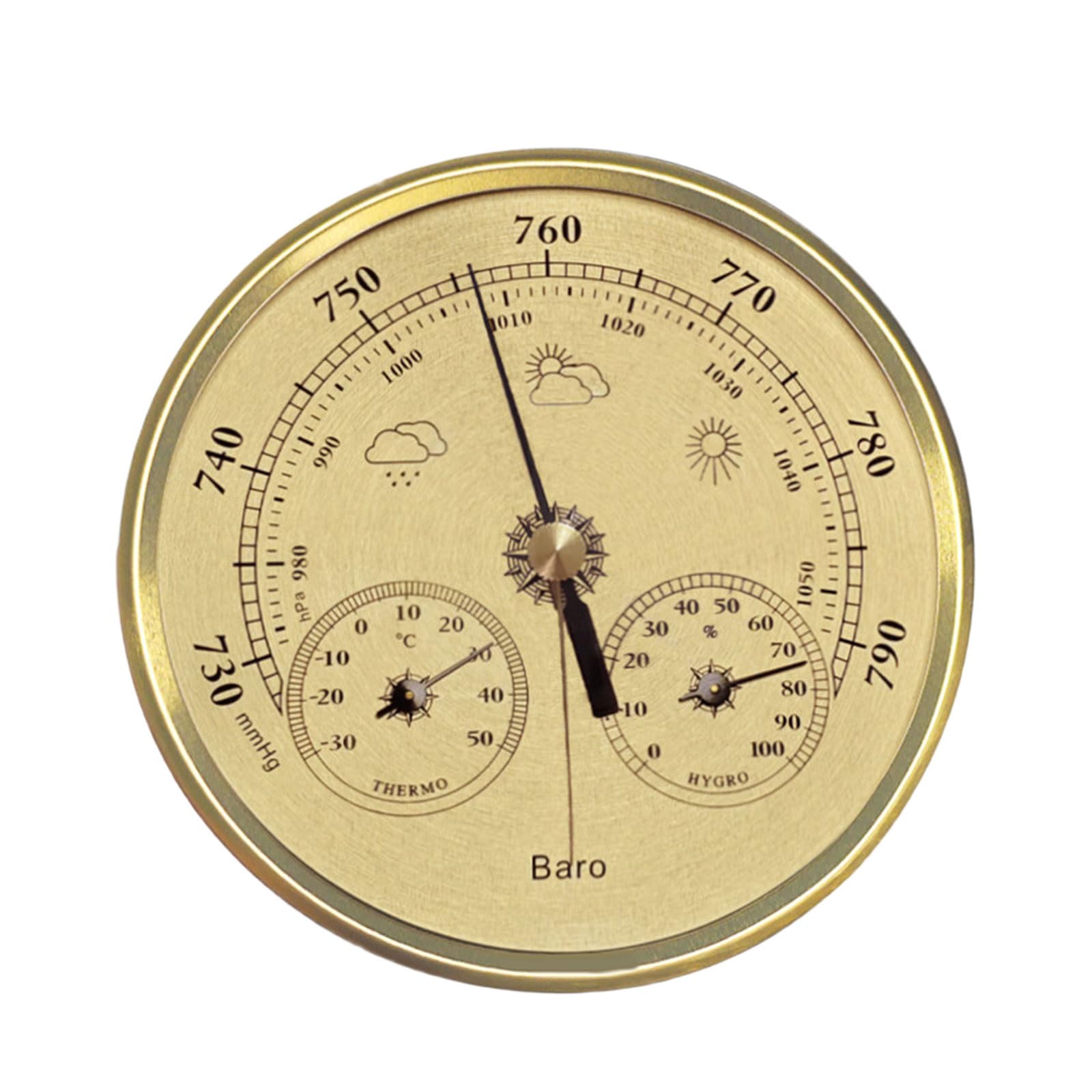 Antique Metal Ressure Gauges Atmospheric Pressure Gauges Environmental Monitor Home Gift 70mm 90mm 108mm 130mm Environmental Tool for Desk/Wall Decoration