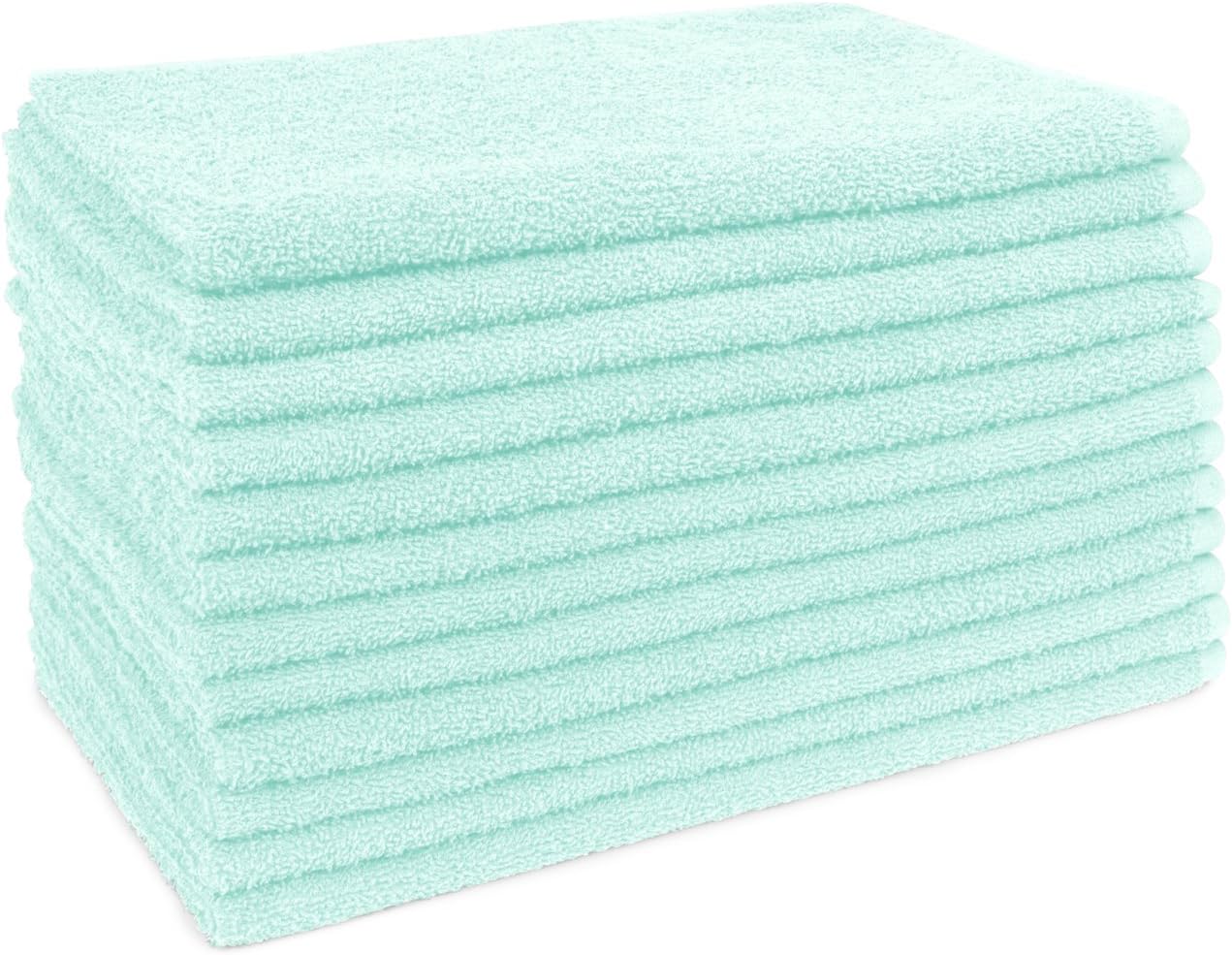 16" x 29" U29 Jade Green Bleach Safe Salon Towels - 12 Pack