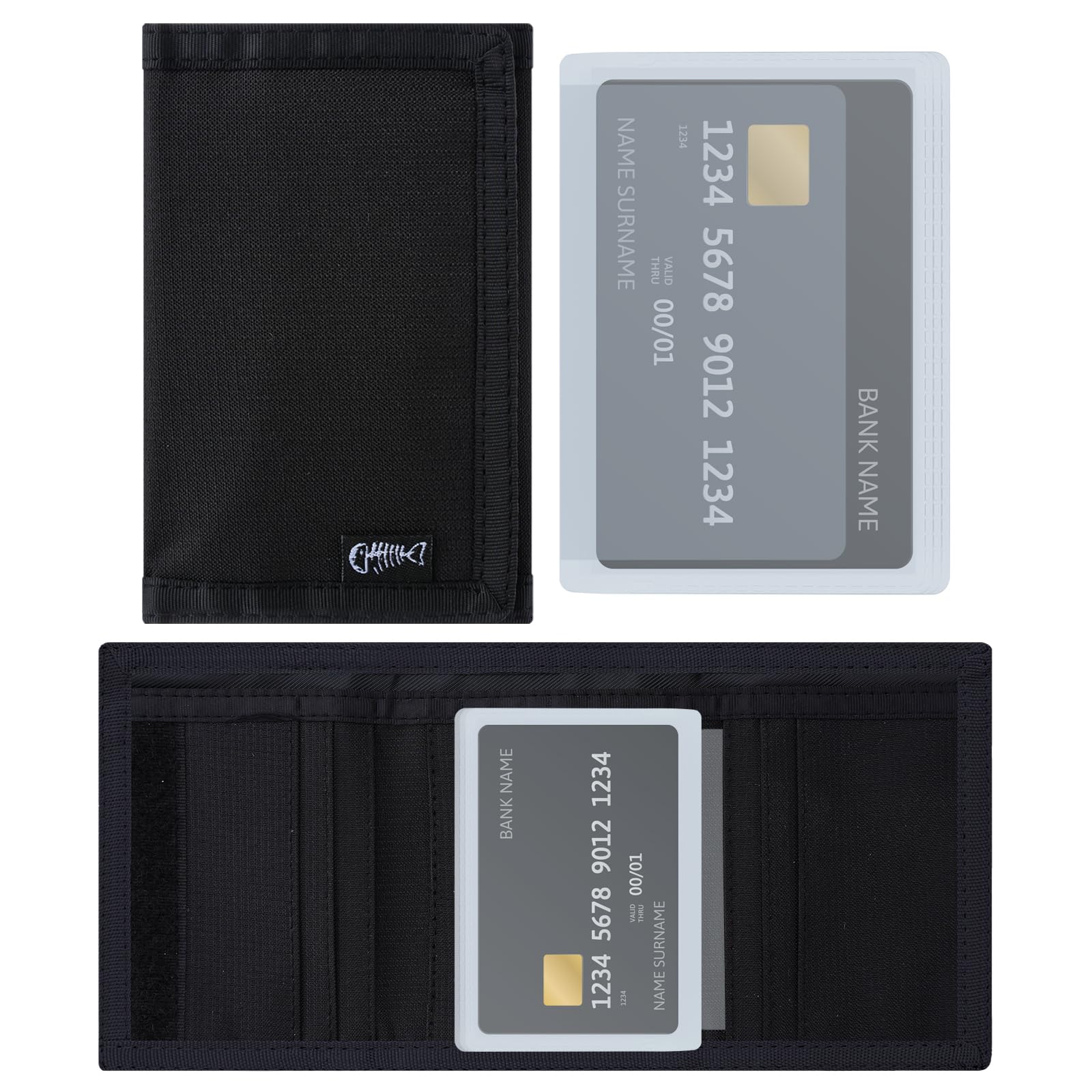 FORYEE Men’s Nylon Trifold Wallet with 6 Page Wallet Insert, Ultra Thin and Security Wallet with ID Window for Card Cash Holder, Modern Fashion Purse