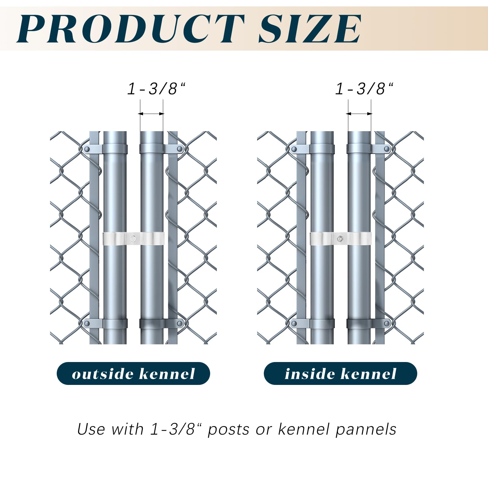 Metal Fence Panels 20-Pack Chain Link Fence Clamps - Heavy Duty For 1-3/8