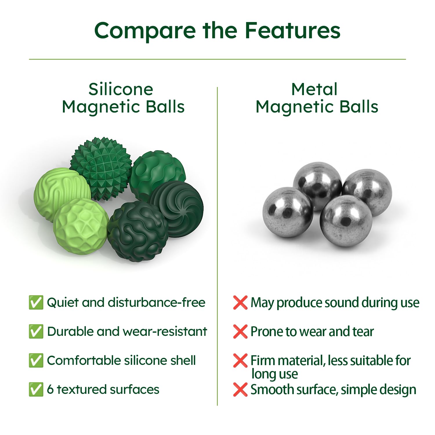 Magnetic Fidget Balls Toys 6PCS, Silicone Magnetic Balls Fidget Toys for Adults & Teens - Image 4