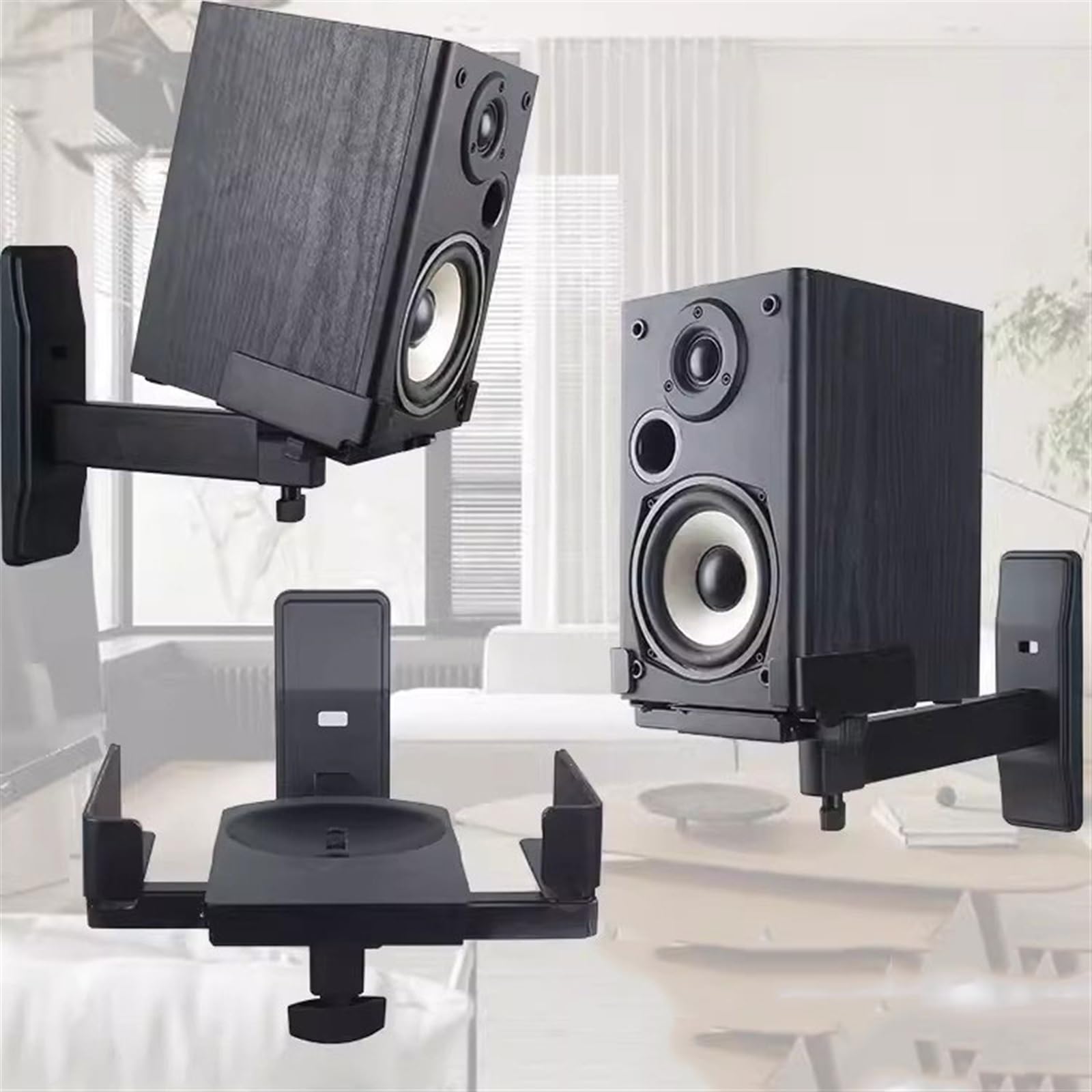 Supporto per altoparlante Vassoio for staffa da parete for altoparlante Staffa audio ad angolo regolabile Supporti for scrivania for registrazione surround HIFI(27CM)