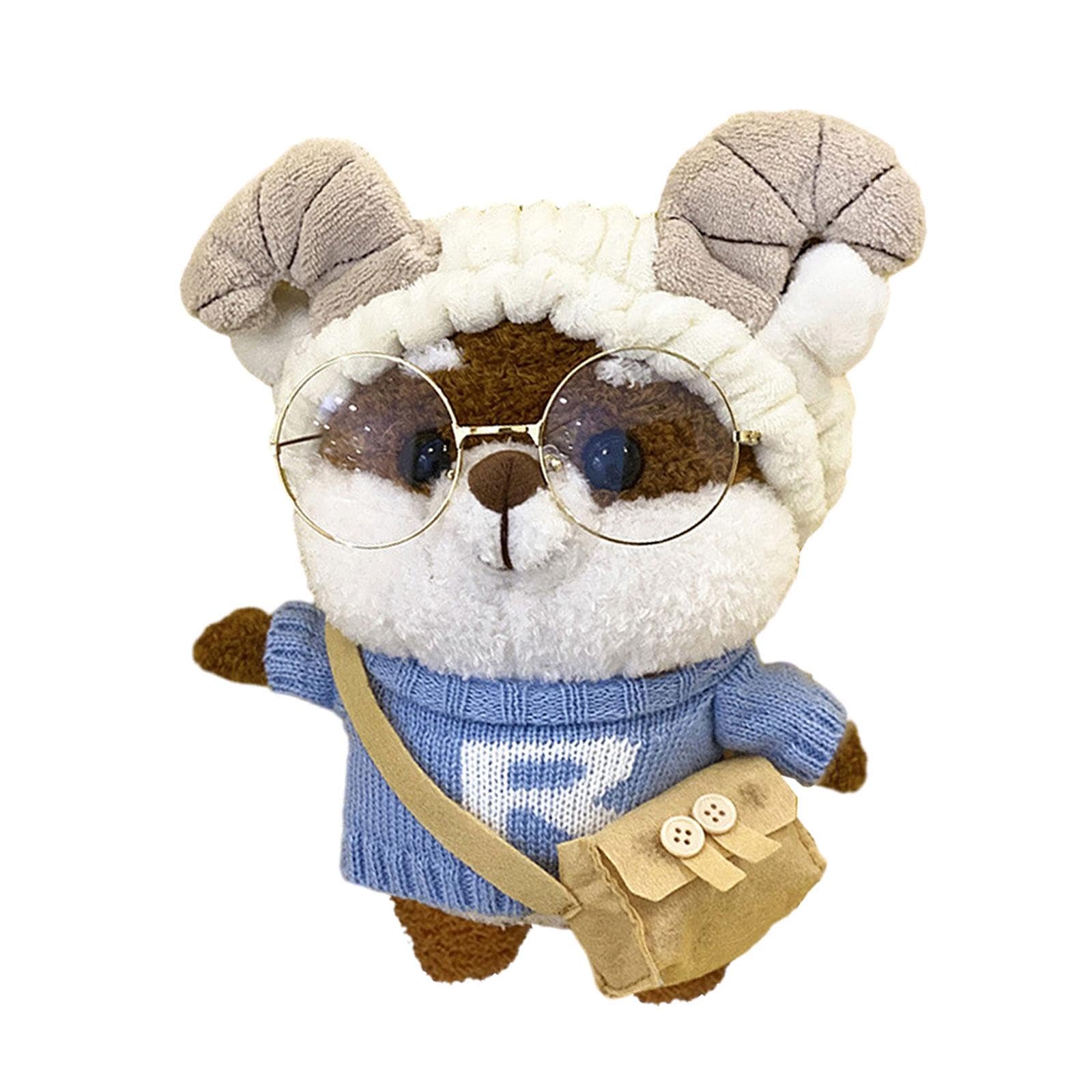 Plush Shoulder Bag Kids Adorable Doll Bag for Outdoor Shopping Party Light Blue-image-0