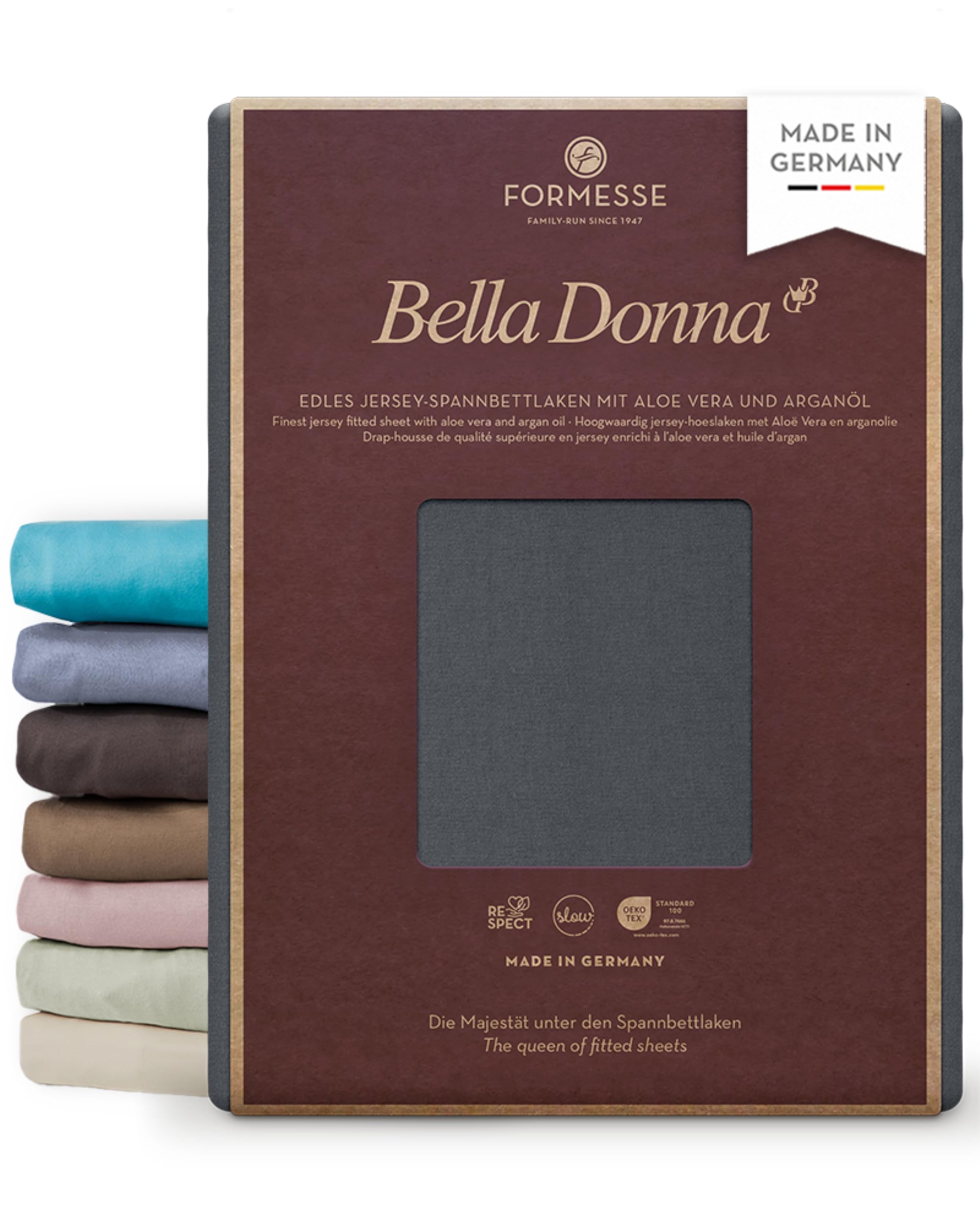 Formesse Bella-Donna Jersey prześcieradło z gumką grafitowe, 140 x 200-160 x 220 cm