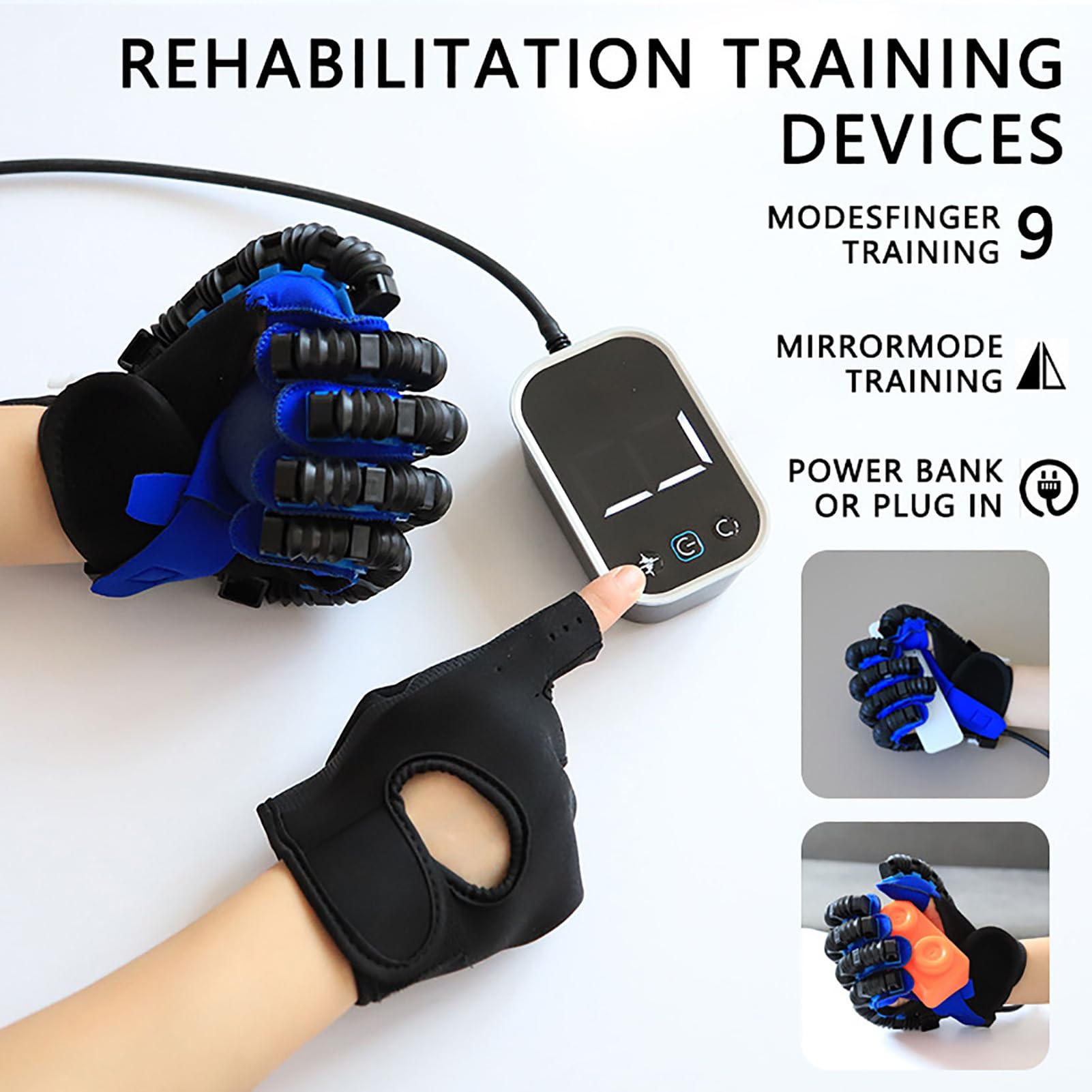 JingNian Guante RobóTico para RehabilitacióN De Accidentes Cerebrovasculares, Guante RobóTico para La RecuperacióN De Disfunciones Manuales para Personas Necesitadas(Size:L,Color:Mano Izquierda)