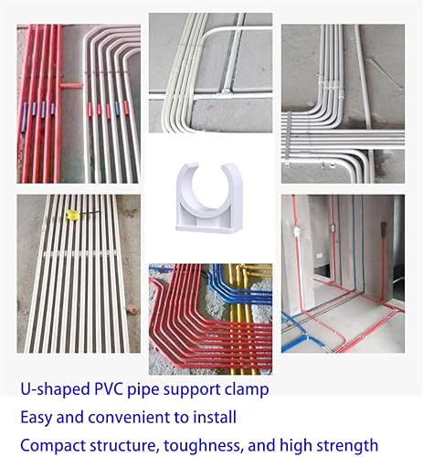 Miniatura 4 de Abrazaderas de tubo de 2 pulgadas, ganchos de tubo de 1.969 in, abrazaderas de tubo PEX, soporte de tubería de PVC, abrazaderas de plástico en forma