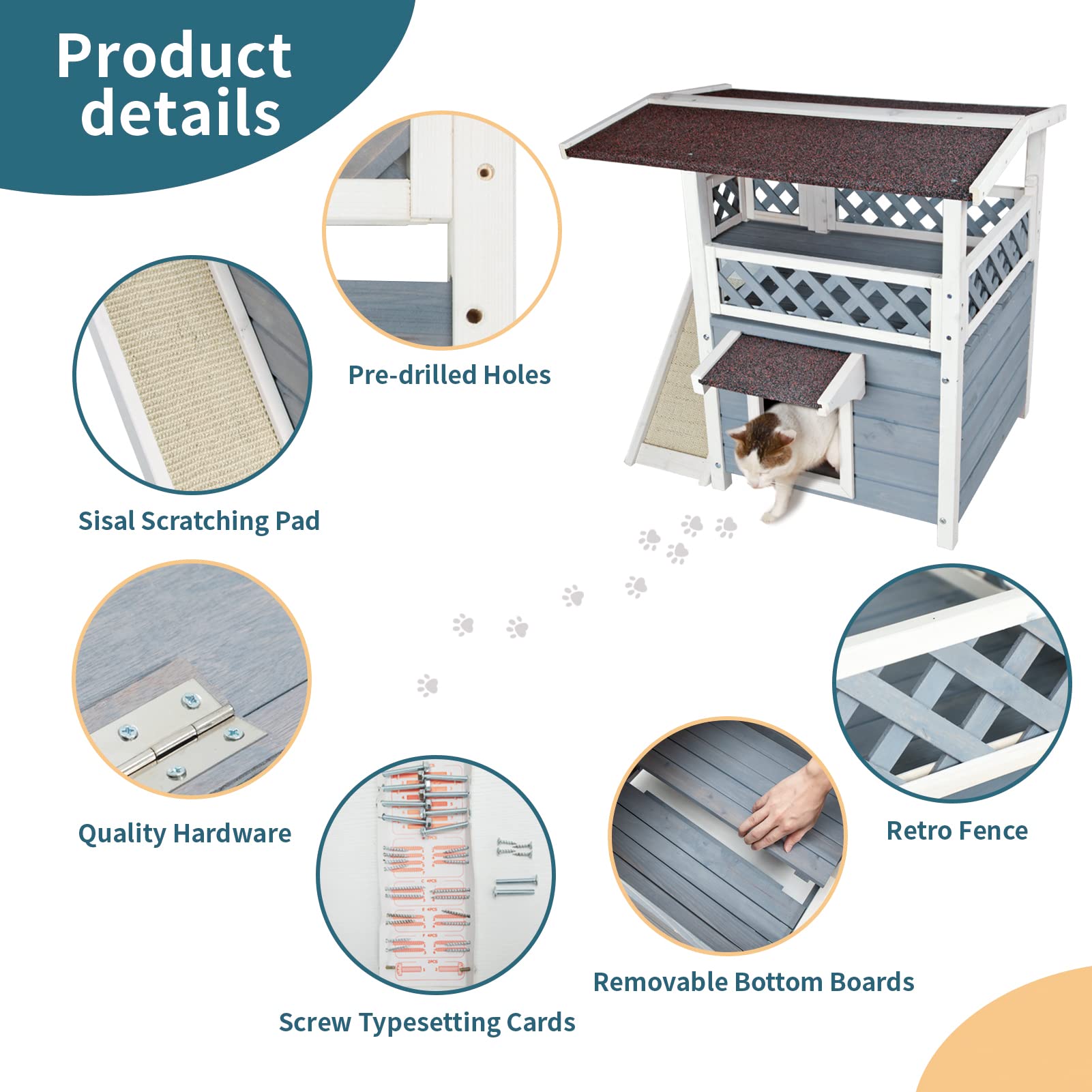 Buy Petsfit Outdoor Cat House Cat Shelter Cat Condo Weatherproof for