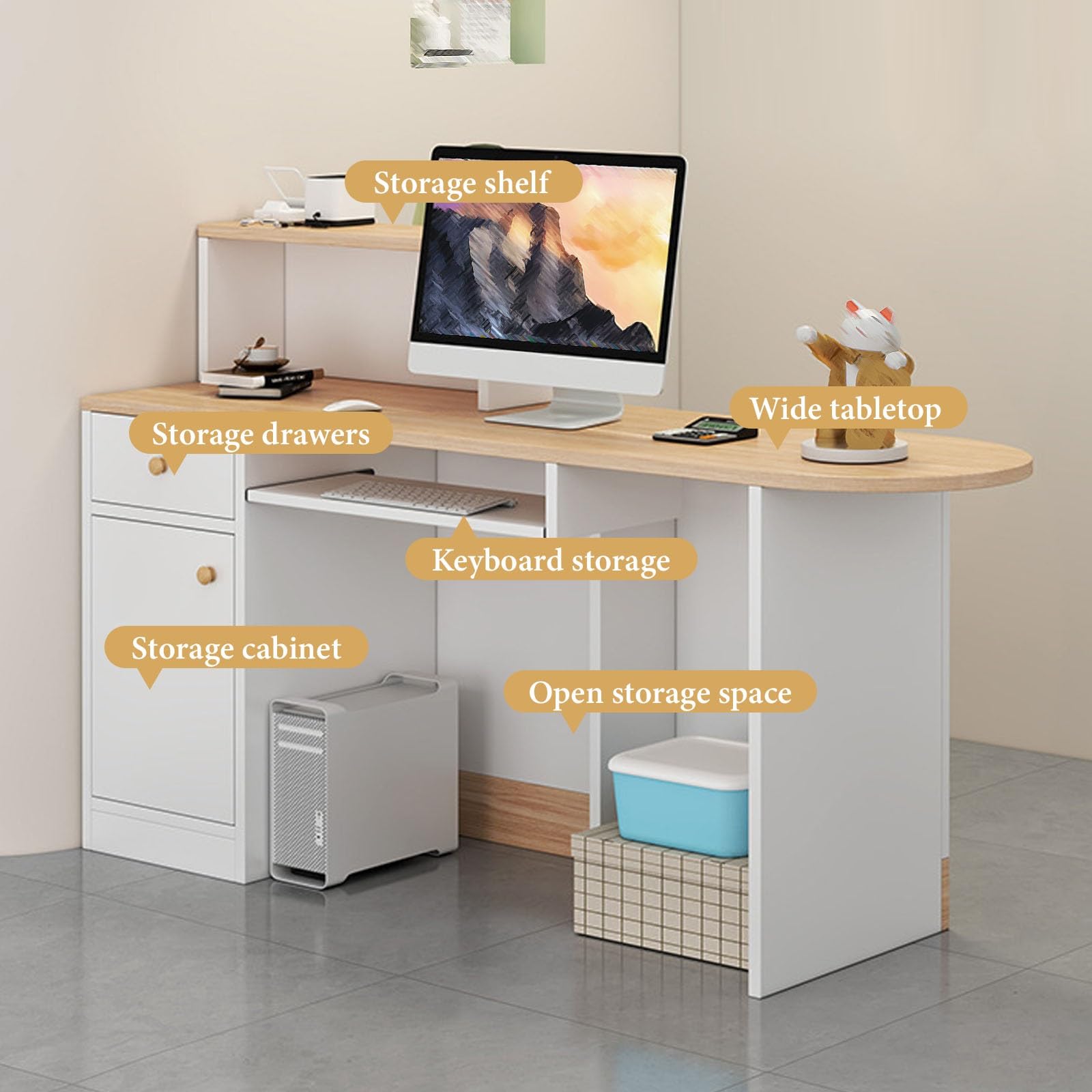 Generisch Empfangstheke mit Schublade, Moderner Verkaufsstand, Kassentheke for Homeoffice, Salon, Boutique und Kleinunternehmen