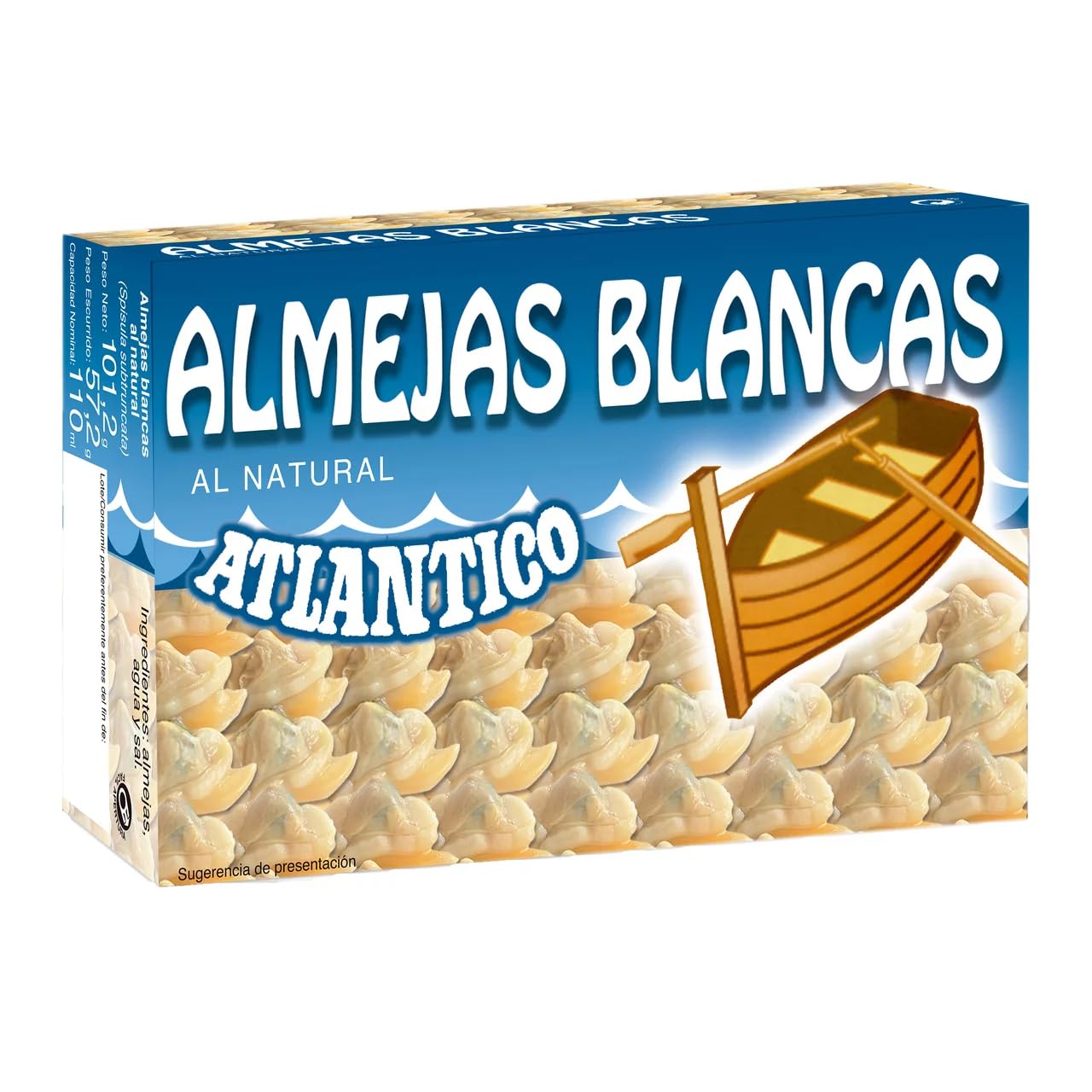 ATLANTICO Weiße Venusmuscheln natur 57 g. 9er Pack
