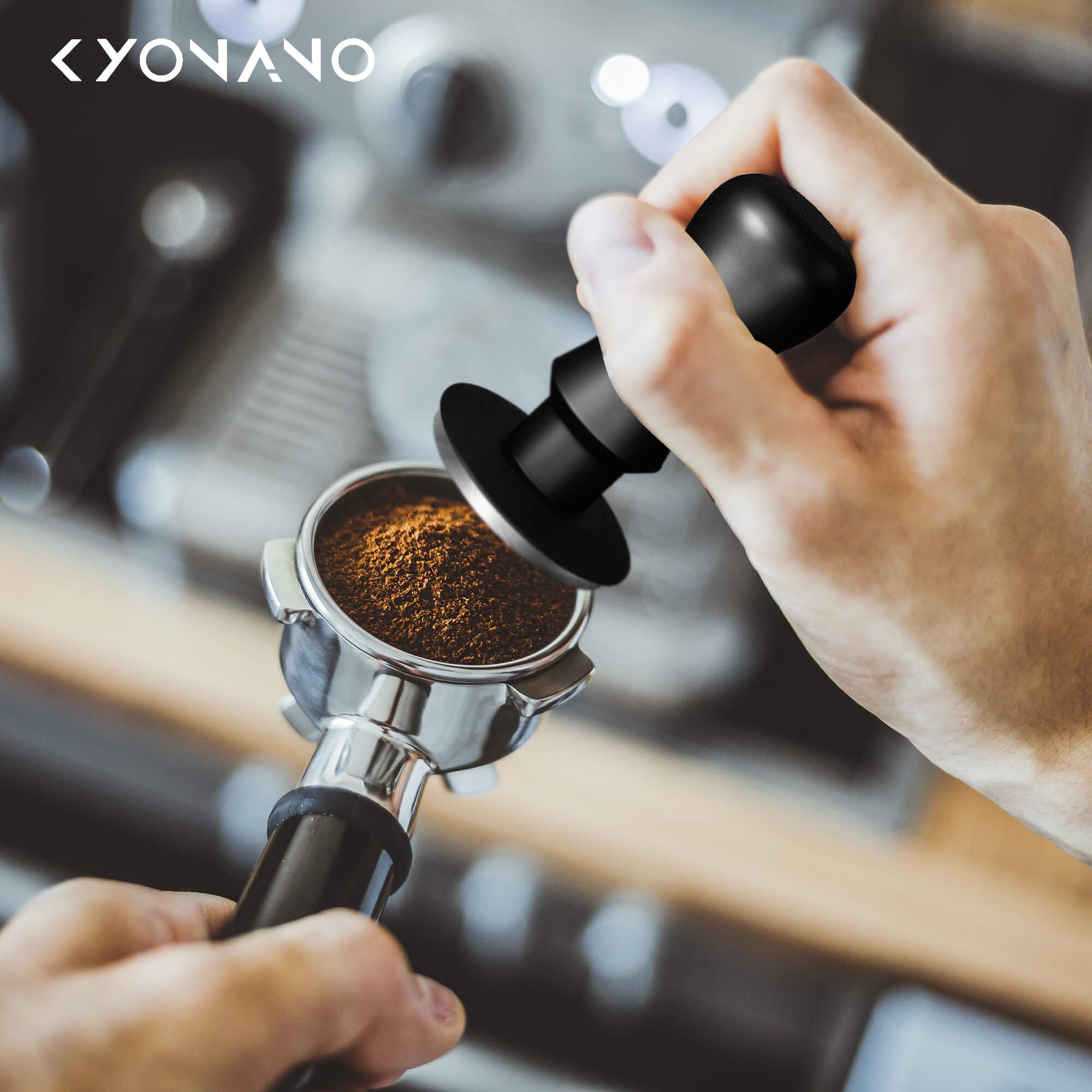 KYONANO Tamper de 51 mm, apisonador de café expreso, elegante prensa de fuerza decente, calibrado a presión de contacto de 30 libras, acero inoxidable 304, accesorios para máquina de café expreso