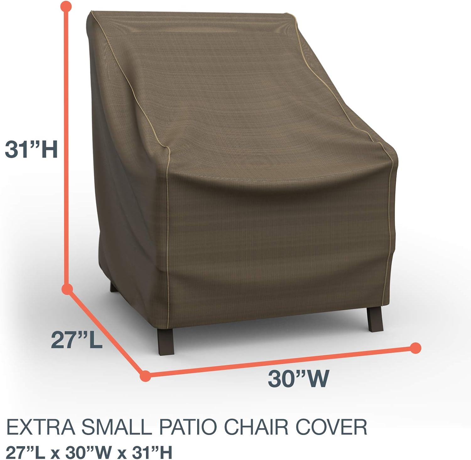 Budge P1A02BTNW3 StormBlock Hillside Patio Chair Cover Premium, Outdoor, Waterproof, Extra Small, Black and Tan Weave