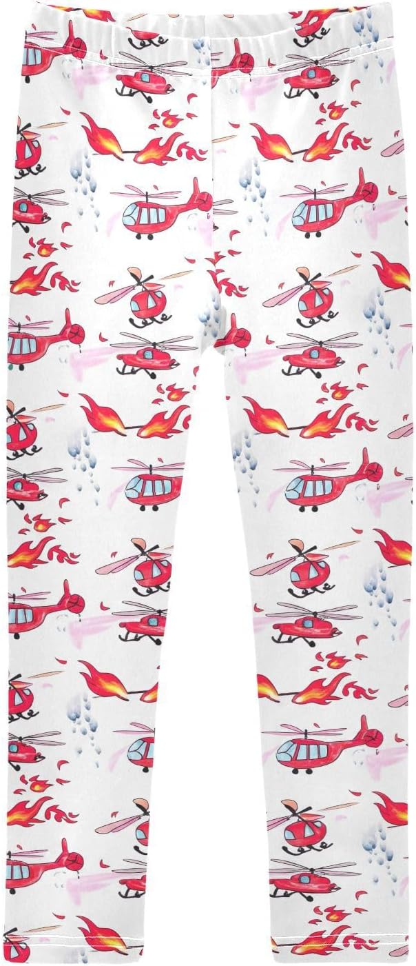 GAIREG Kids Full-Length Leggings Firefighter Helicopter