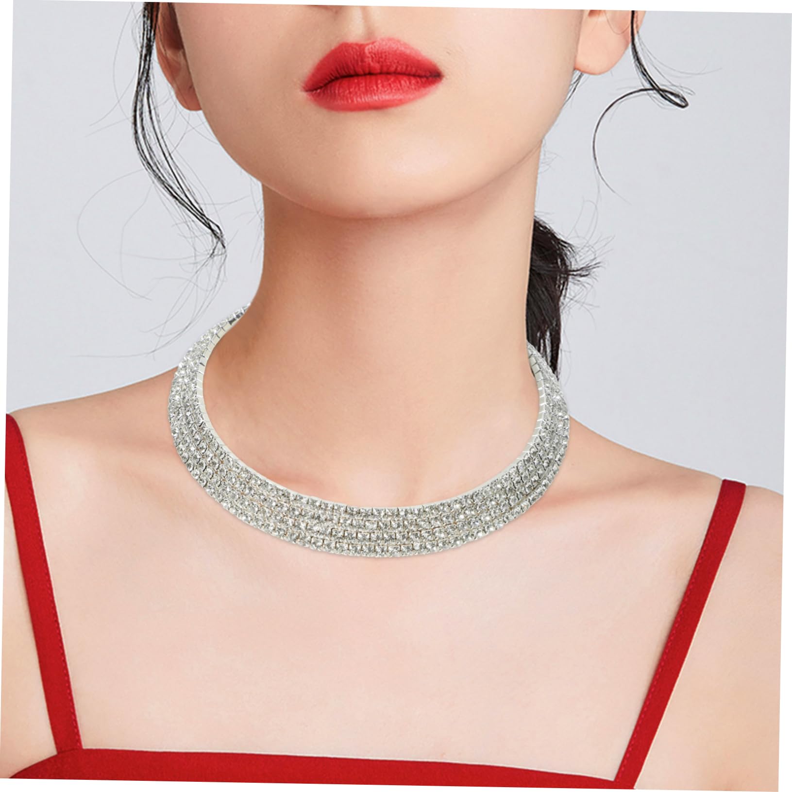 CALLARON Gargantilla De Aleación Para Mujer Traje De Plata Para Mujer Pendientes De Novia Pulsera