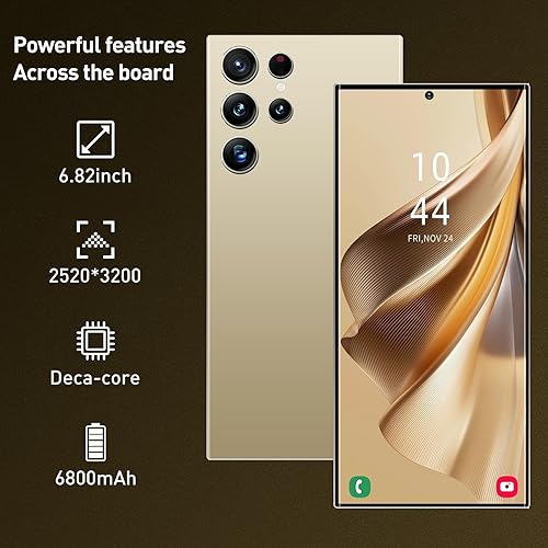 Miniatura 2 de Teléfono C24 Ultra Desbloqueado, 8GB+256GB Memoria Celular, Android 14.0 Smartphone, Batería de 6800 mAh, Pantalla HD de 6.82 pulgadas, Cámara de