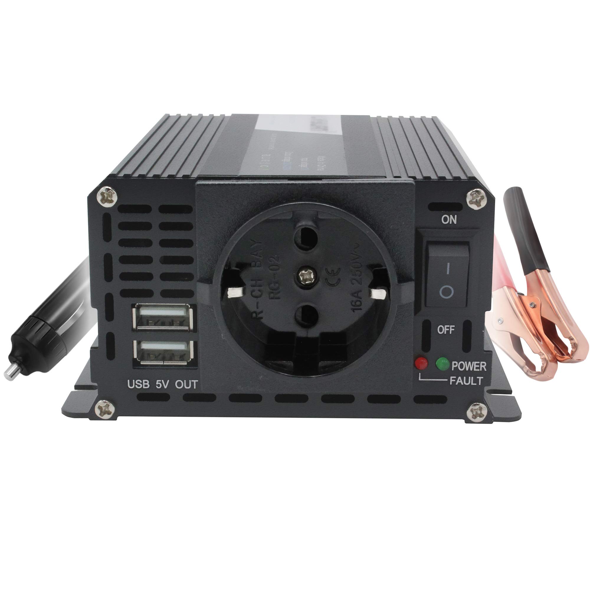 Convertisseur 400W 12V 220V Convertisseur de Tension Double USB Power Inverter DC 12V AC 230V, Onduleur Transformateur avec Allume Cigare Prise Electrique