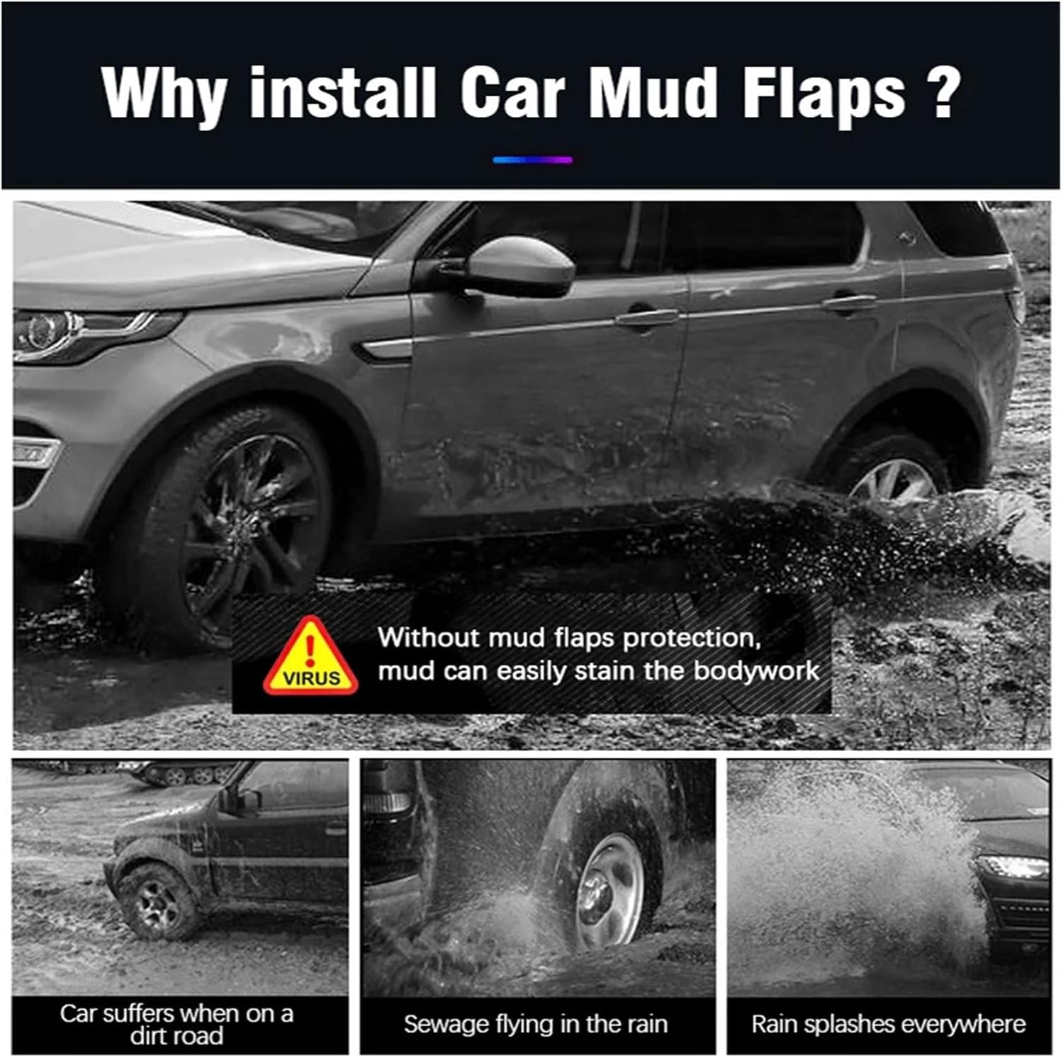 Car Protective Gear Car Fit for BMW X1 Accessories 2023 2024 U11 U12 Car Mudflap Front Rear Flaps Splash Mud Car Accessories Mud Flaps Secure (Color : Style B)