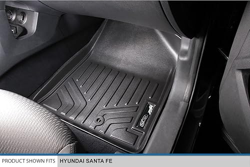 Miniatura 3 de MAXFLOORMAT tapetes para piso para Hyundai Santa Fe (2013-2017), juego de 2 filas (negro)
