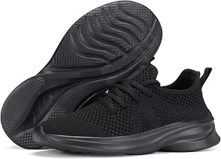 ZUNXEN Womens Black Tennis Shoes Non Slip Walking Running Sneakers Comfortable Athletic Workout Gym Sports Casual Mesh Shoe (F-Black 40)