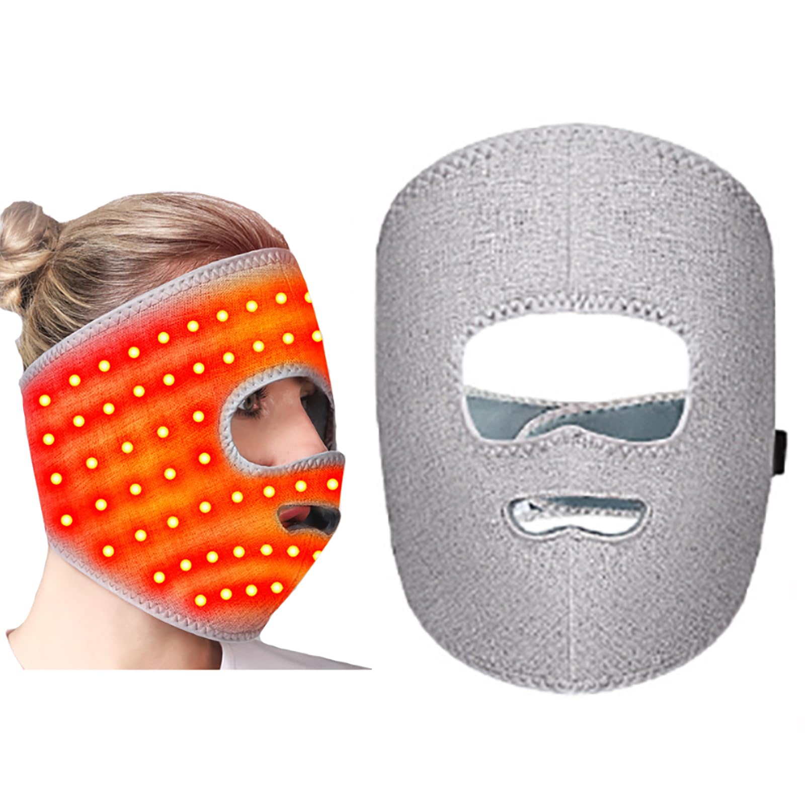 LED Face Mask with Red Infrared Light Skin Care Face Mask for Radiant Skin and Relaxation Wearable Light