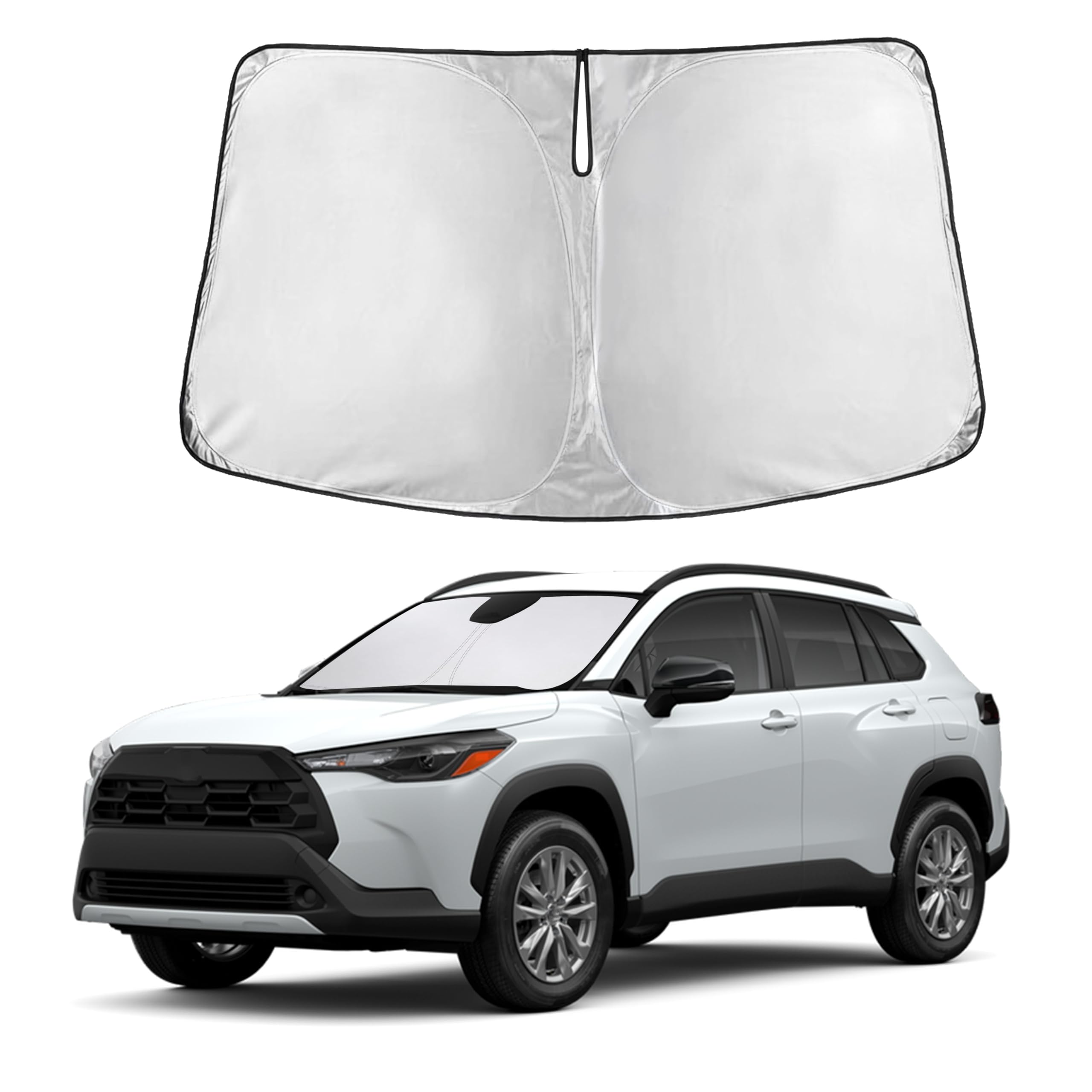 Autovir Windshield Sun Shade Fit for 2022-2024 2025 2026 Toyota Corolla Cross Sunshade, Front Car Window Shades Sun Visor, Blocks UV Rays & Heat, Car Accessories Fit for Toyota Corolla Cross 2022-2026