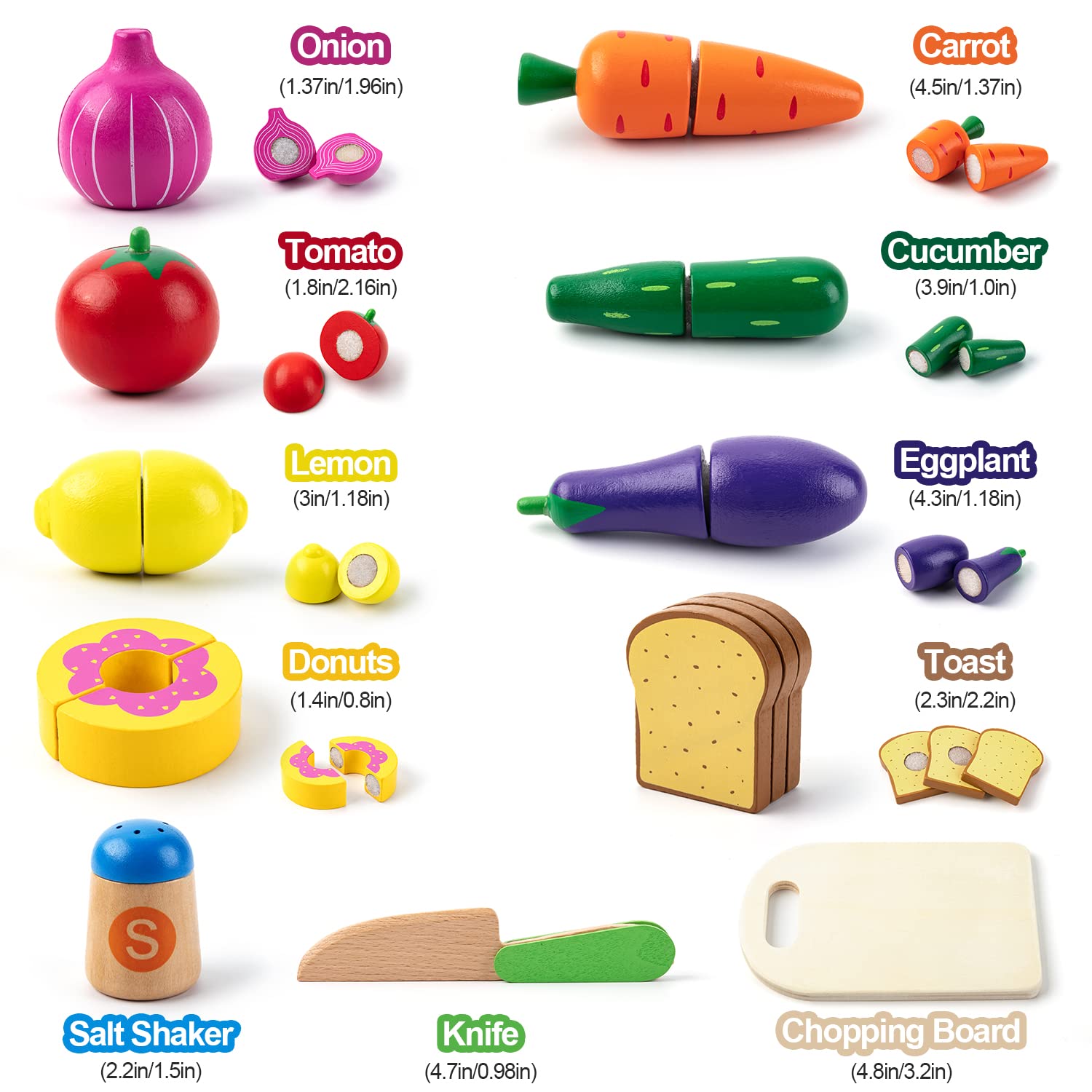 SLEMAKO Accessori per Giocattoli da Cucina per Bambini, Gioco di Ruolo da Cuoco Utensili Cucina Giocattolo Legno con Pentole e Padelle in Acciaio Inossidabile, Feste