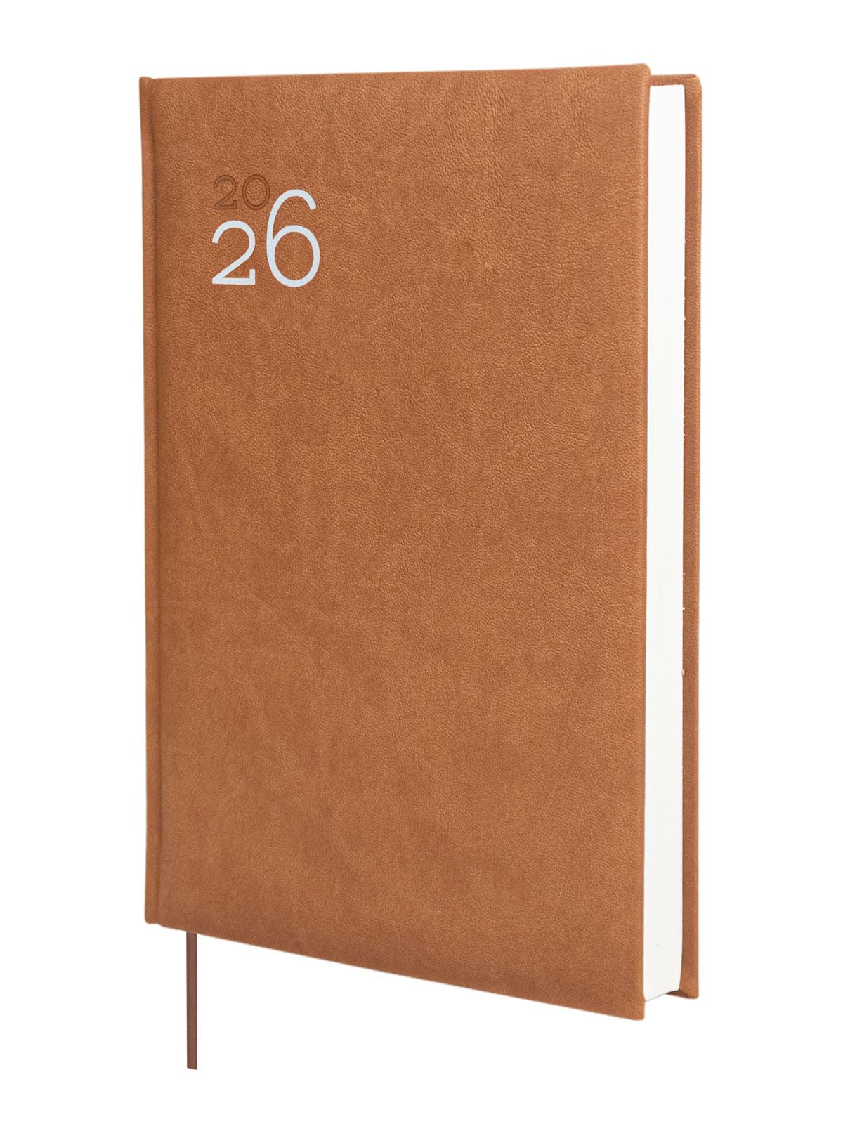 Finocam - Agenda 2026 1 Day Page | January - December (12 months) | 2026 Yearly Planner | Bound Hardcover Padded Milano - Brown - Catalan