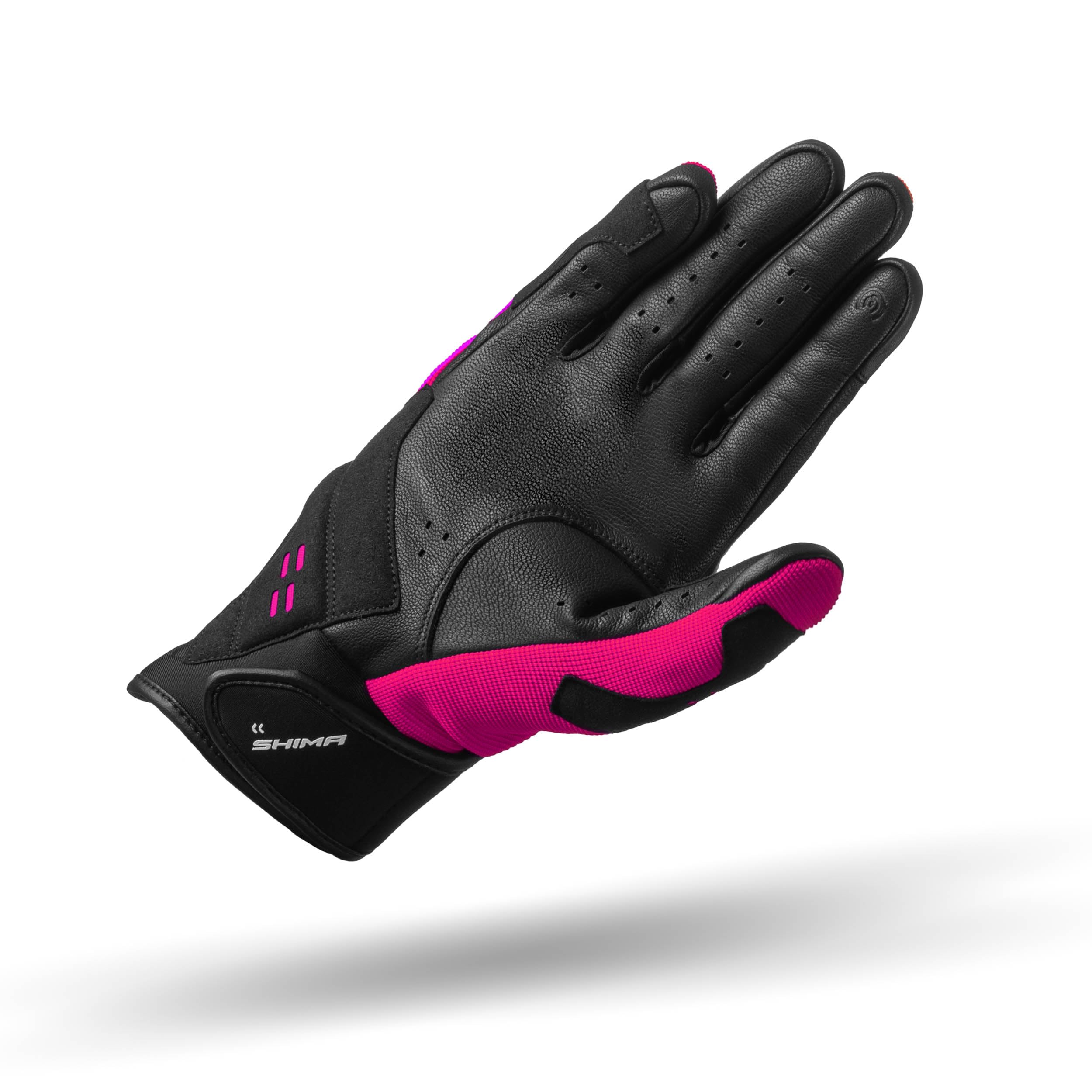 SHIMA DRIFT GLV Motorrad Handschuhe Damen Leder Kurze Sommer Motorradhandschuhe Schutz Touchscreen Stadt Lederhandschuhe Motorcycle Belüftet Verstärkt Perforiertes Leicht (Frauen, Rosa, L) | Atmungsaktiv