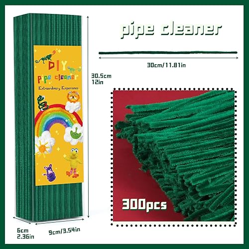 Miniatura 2 de Iuuidu Tallo de felpilla para limpiar tubos, 300 piezas de limpiadores de pipa, suministros de manualidades, cepillo limpiador de pipas para