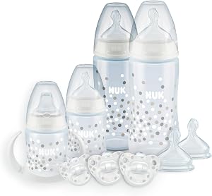 Ensemble cadeau de biberons anti-colique NUK Smooth Flow pour nouveau-nés, 0+ mois, 11 pièces