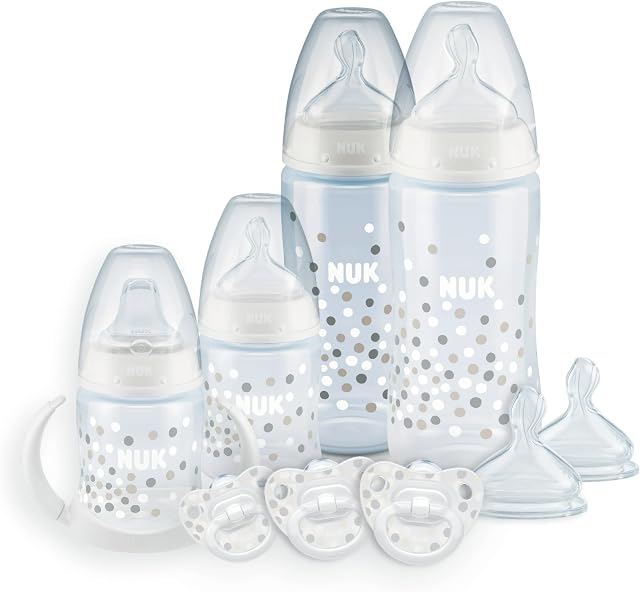 NUK Smooth Flow Anti-Colic Bottle Newborn Gift Set, 0+ Months, 11-Piece Set