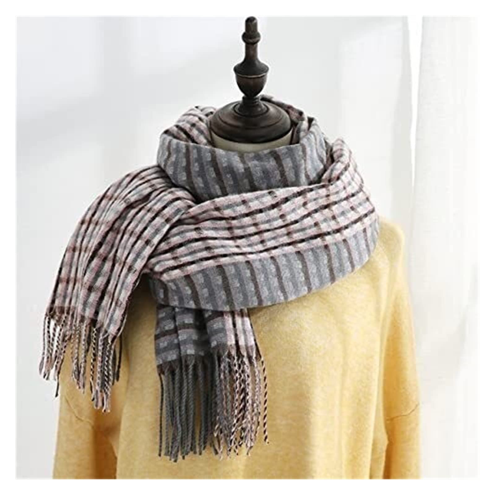 Écharpe Chale Écharpe Femme d'hiver Châles Cachemire Toucher Hiver Wraps Plaid Etole Femme(F)