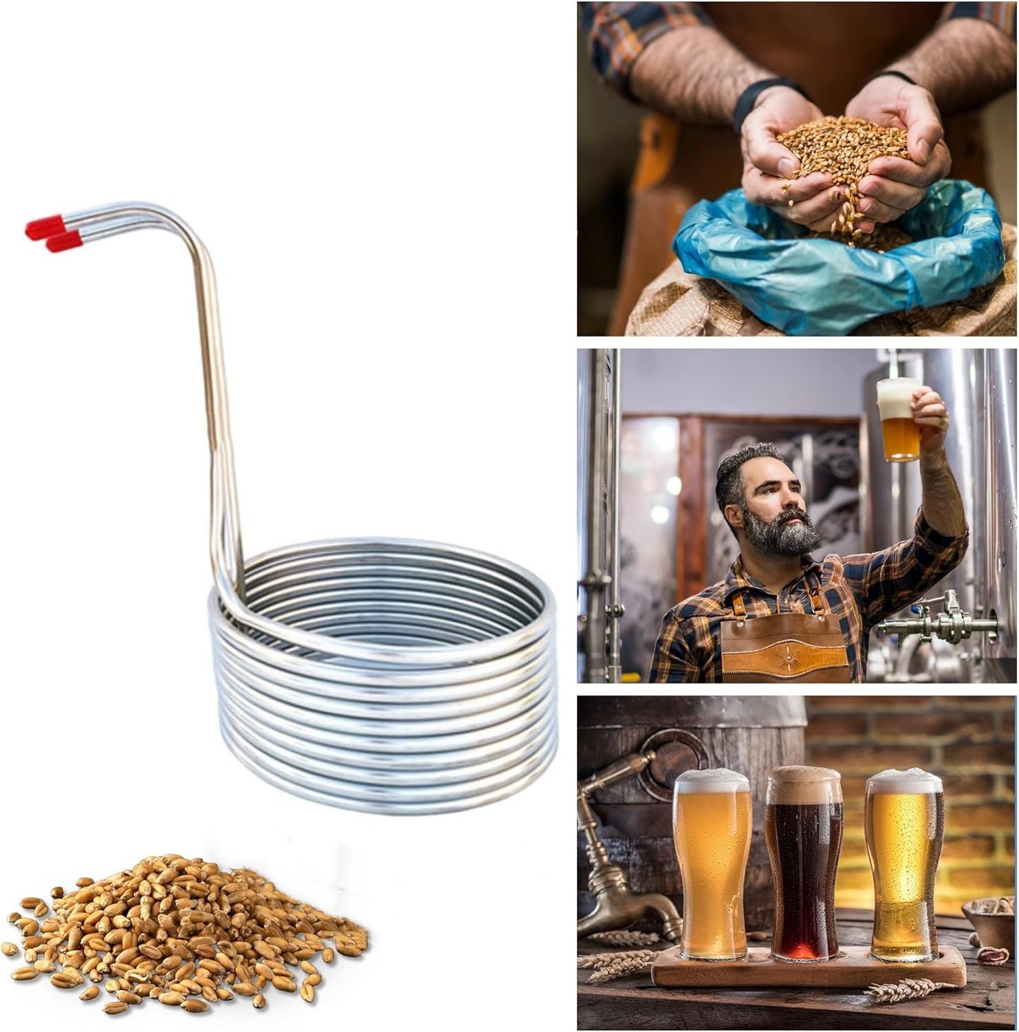 Enfriador de Mosto de Cerveza, Bobina de Acero Inoxidable de 8m (26.2 ft), Fácil de Limpiar, para Fabricación de Cerveza Artesanal