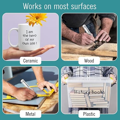 Miniatura 5 de EXTRIC Marcadores permanentes negros, punta de cincel, 36 unidades a granel, tinta de secado rápido, escribe en huevos, papel, plástico, metal y