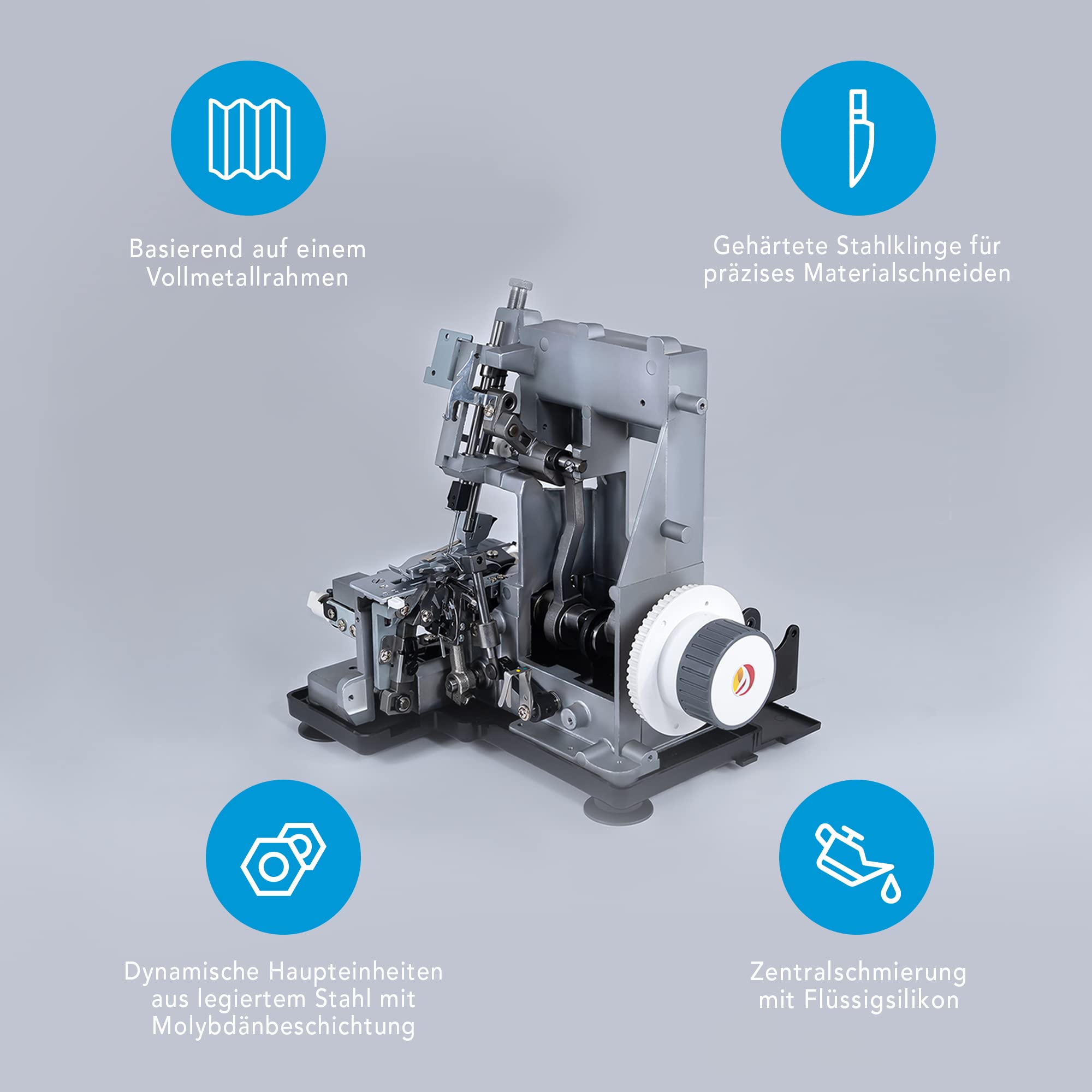 Triumphator 1800X Overlocker, Overlock-Nähmaschine, 2/3/4 Faden mit Differential, Vollmetallgestell, 20 Stiche, automatisches Einfädeln, 120W Leistung-1350 Stiche/min, Fußpedal (Grün)