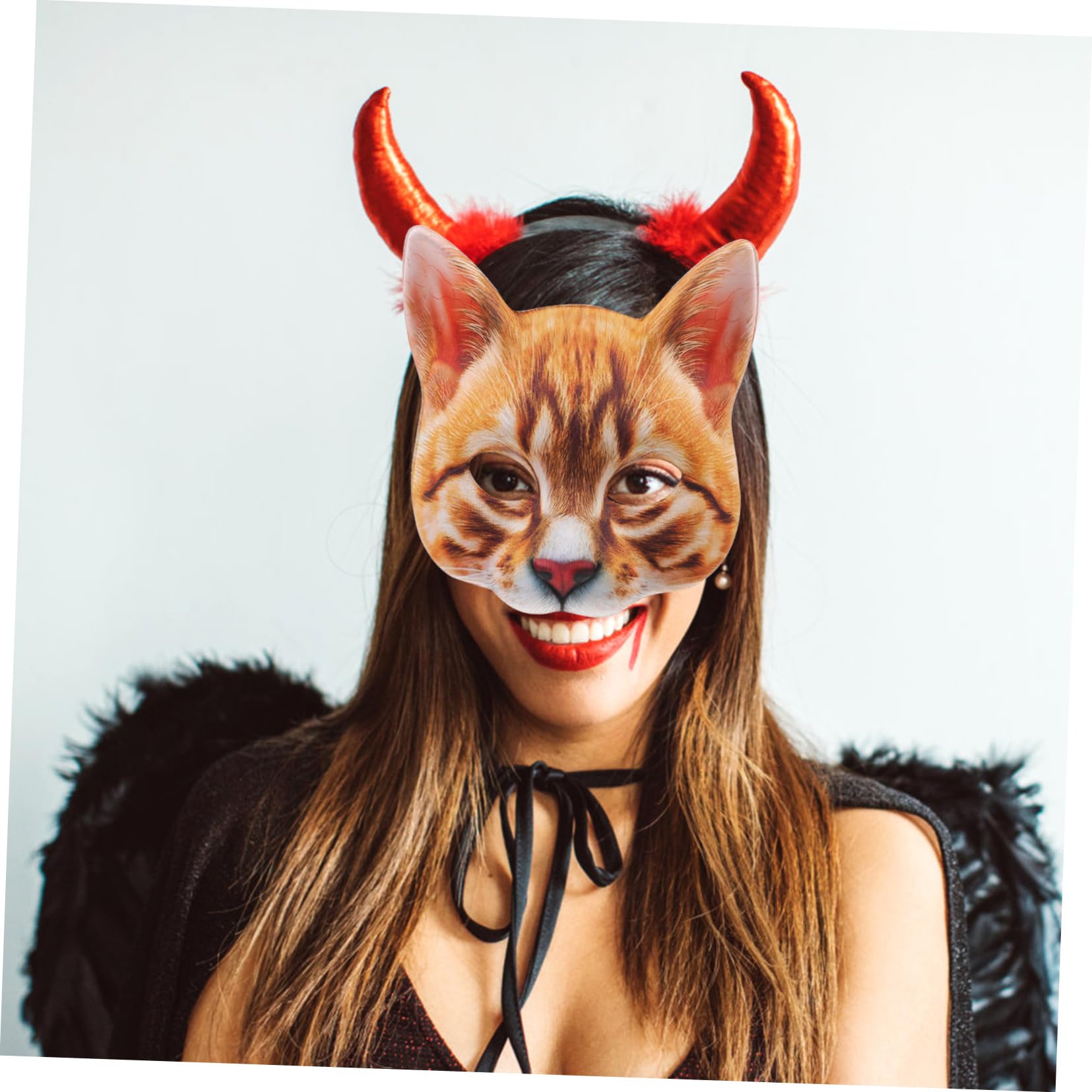 Cabilock 6 Pcs Maschera Di Halloween Maschera A Tema Di Halloween Decorativa Disegno Animale Del Partito Di Animale Decorazione