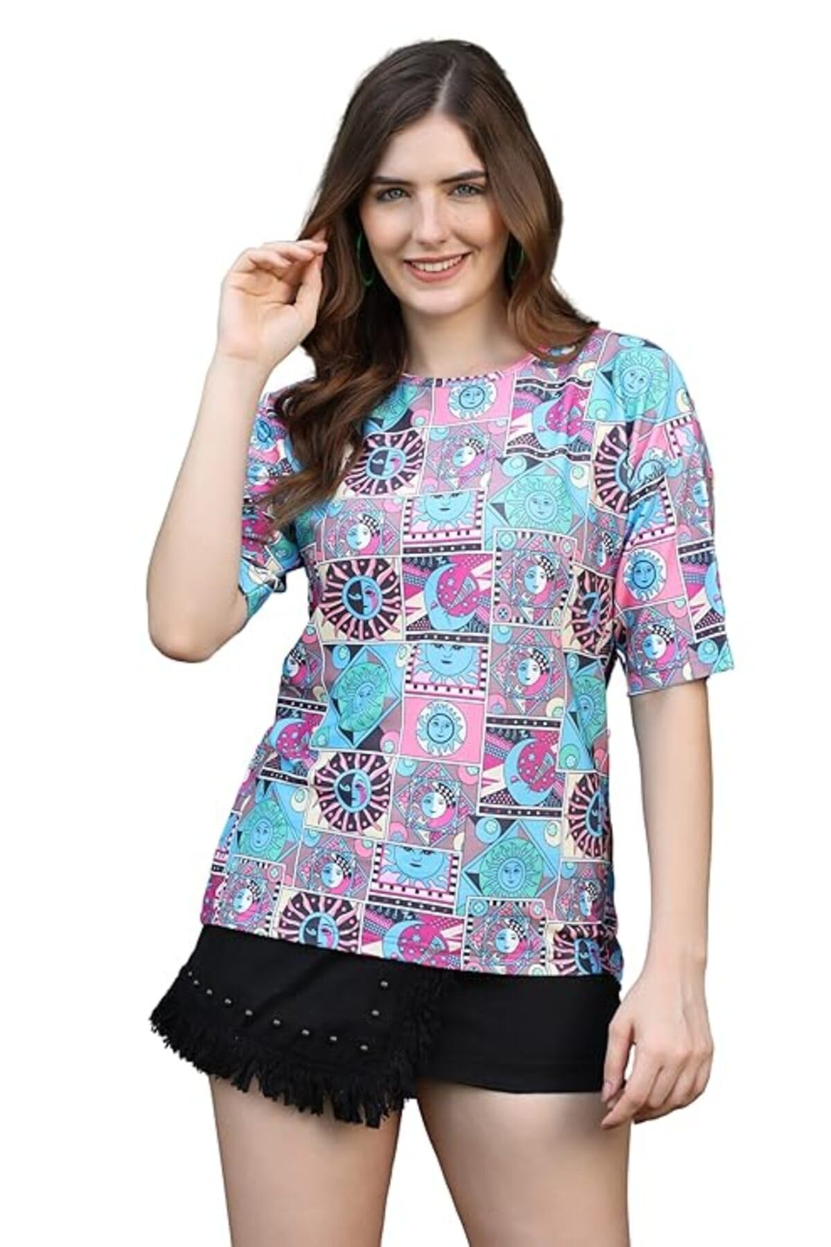 dhruvi trendz T Shirt for Women | Women T Shirt | T Shirt Women | Casual Loose Fit | Oversized T Shirt for Women | T-Shirt for Women-picture-47