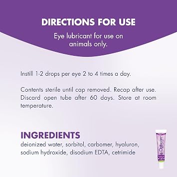Optixcare Eye Lube Plus with Hyaluron - 20g for Dogs Cats Horses