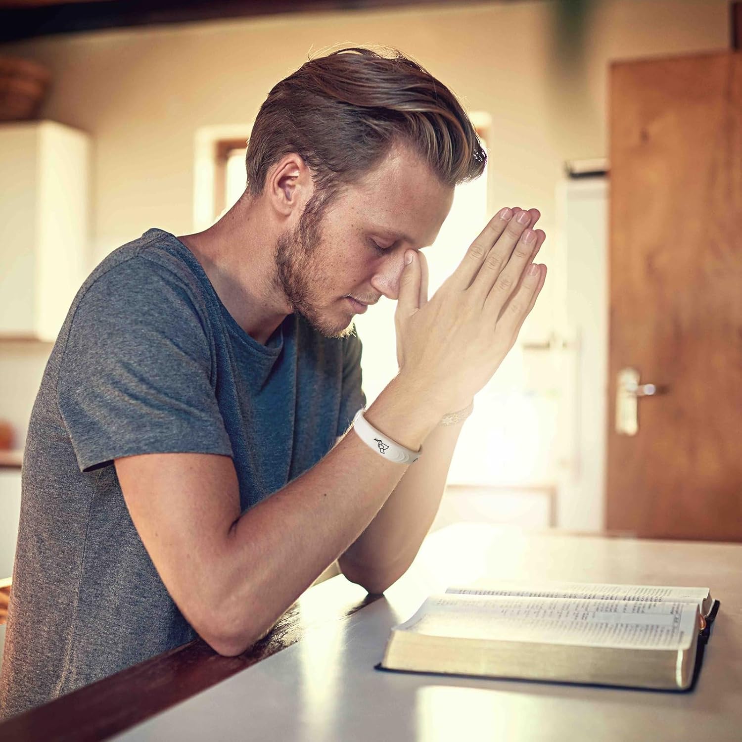 2 Pack Bible Verse Bracelets, with NFC Scan‌ Daily Jesus Bracelets Christian Gospel Scripture Bracelet Trust God Style Combined Inspirational Religious Gifts for Men and Women (TRUST GOD - Beige) - Image 5